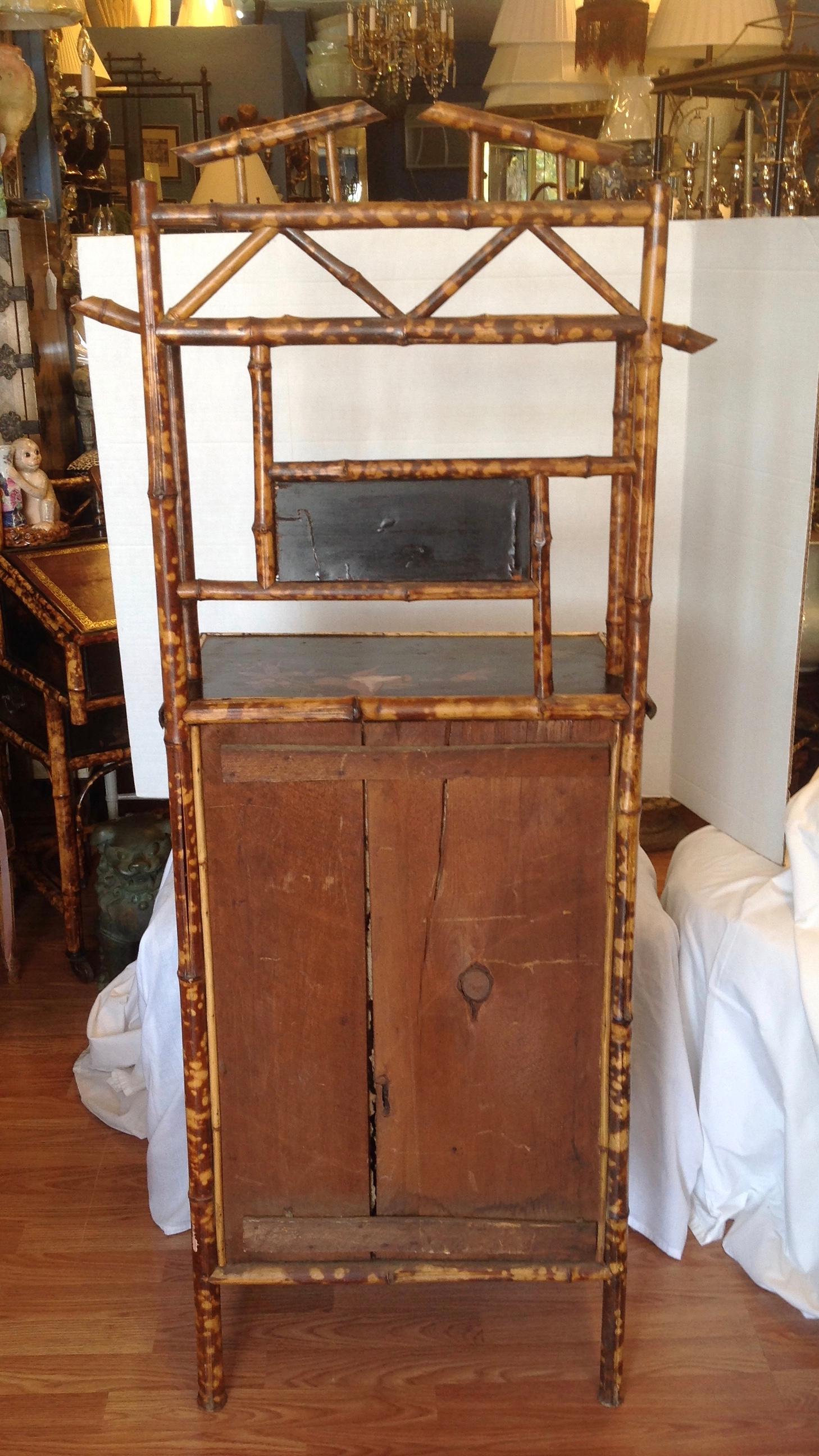19th Century English Bamboo Bookcase / Cabinet 12