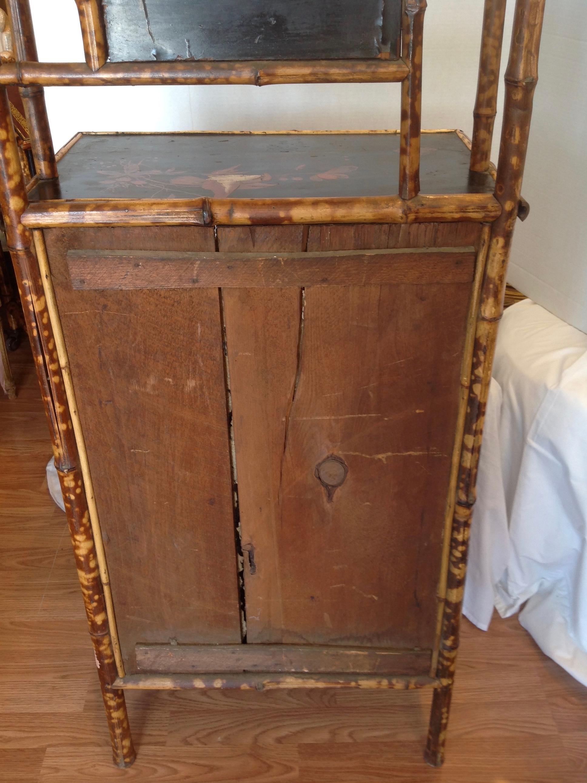 19th Century English Bamboo Bookcase / Cabinet 13
