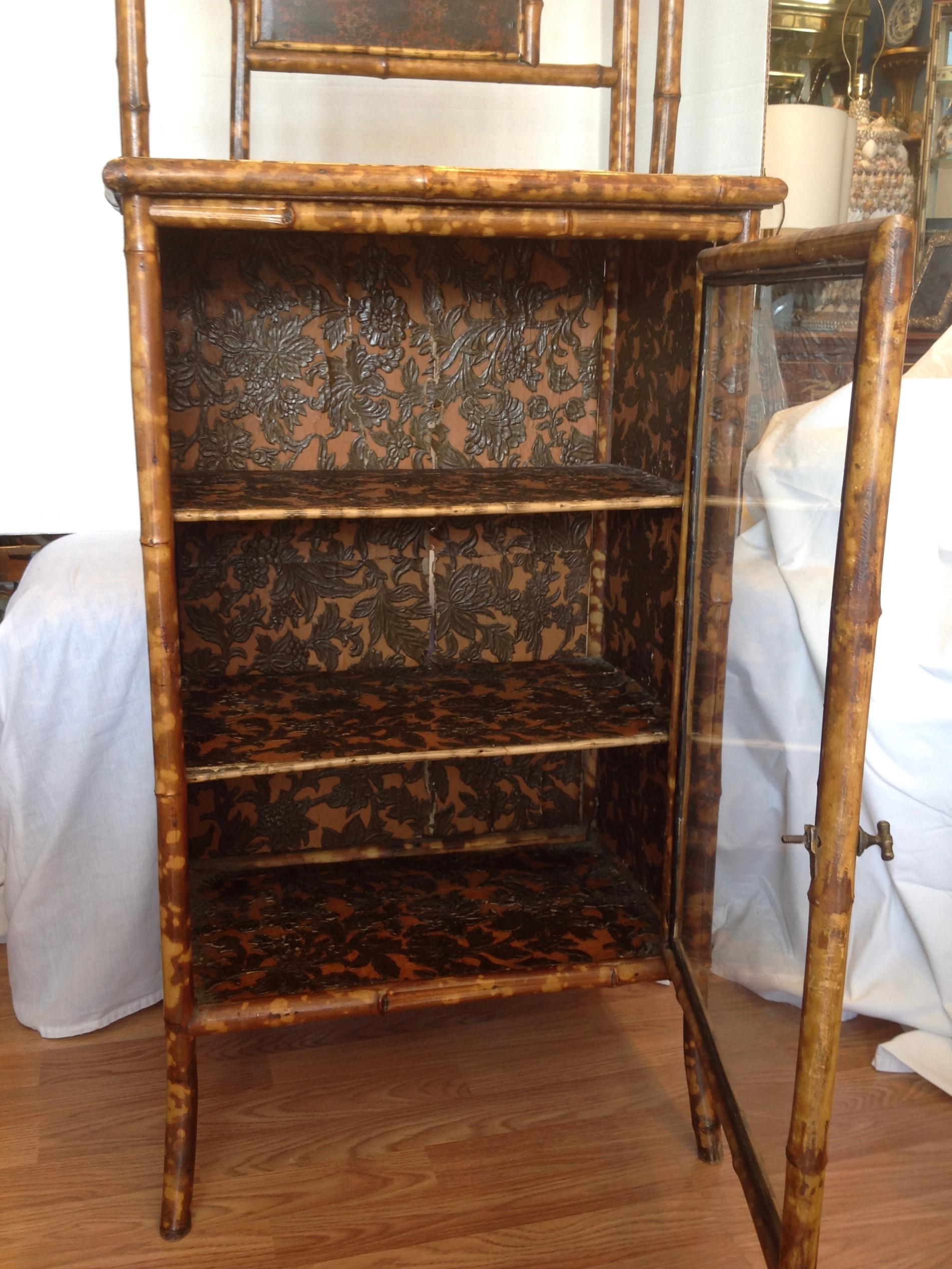 19th Century English Bamboo Bookcase / Cabinet 1