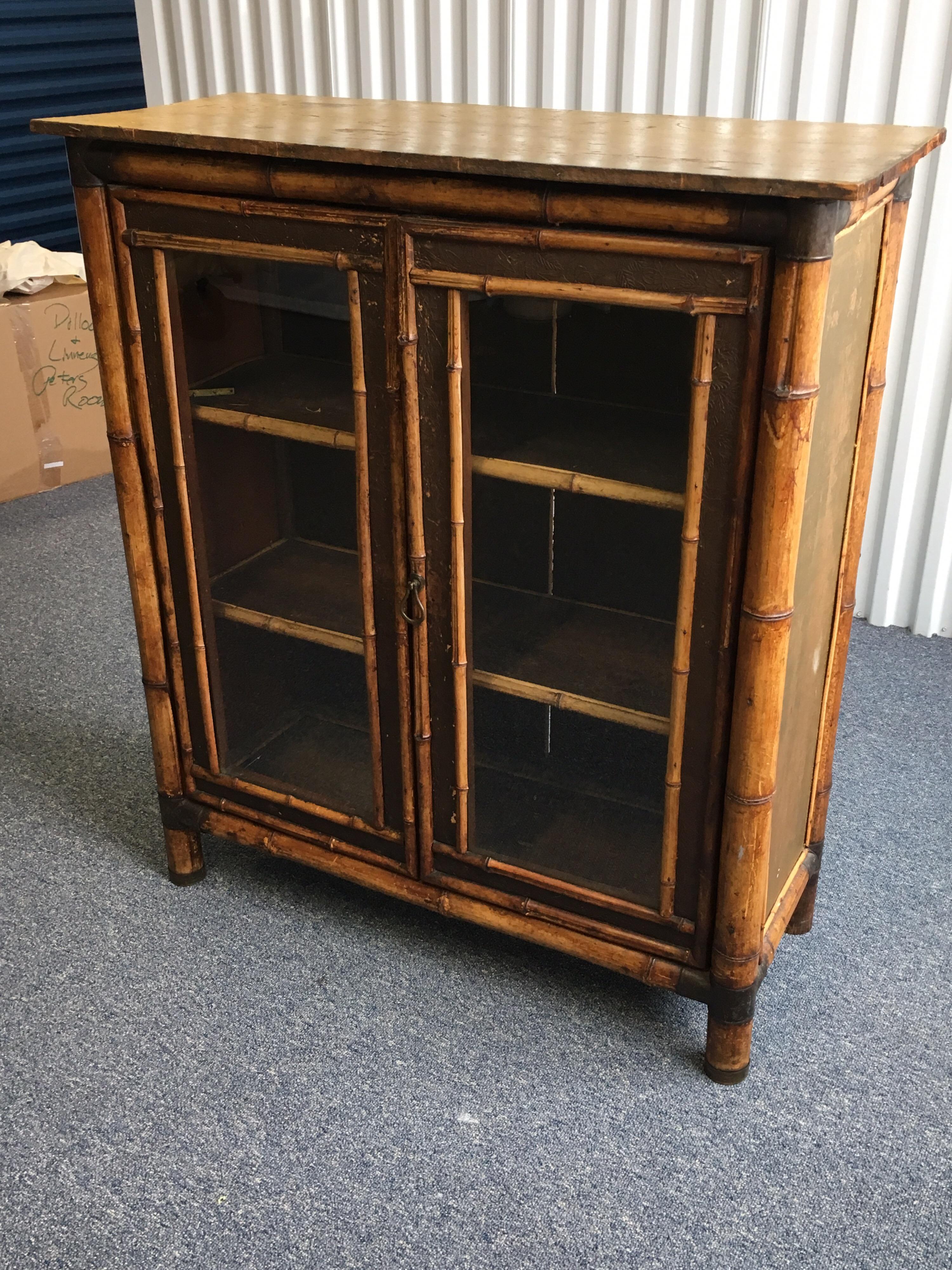 British 19th Century English Bamboo Bookcase