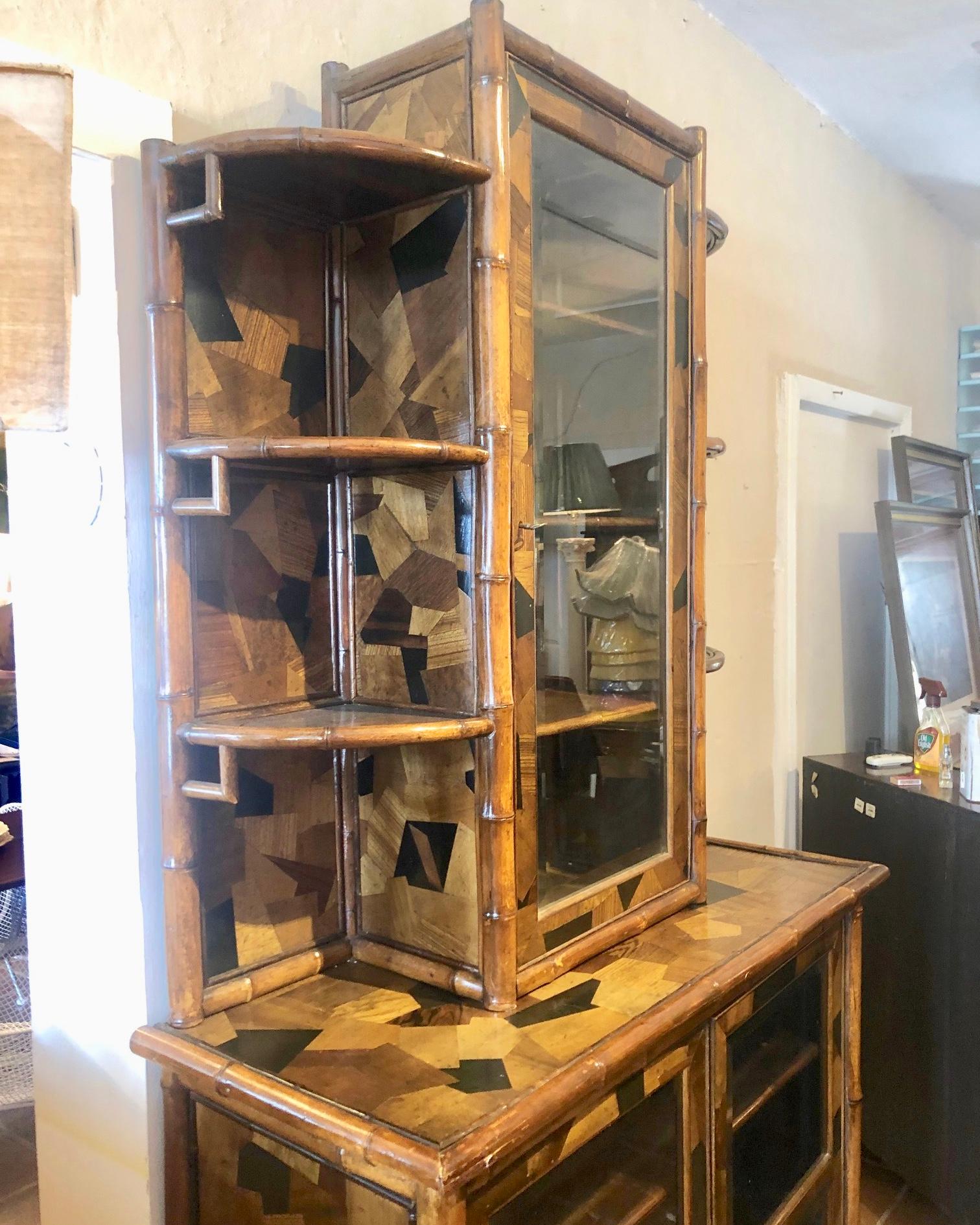 Arts and Crafts 19th Century English Bamboo Bookcase