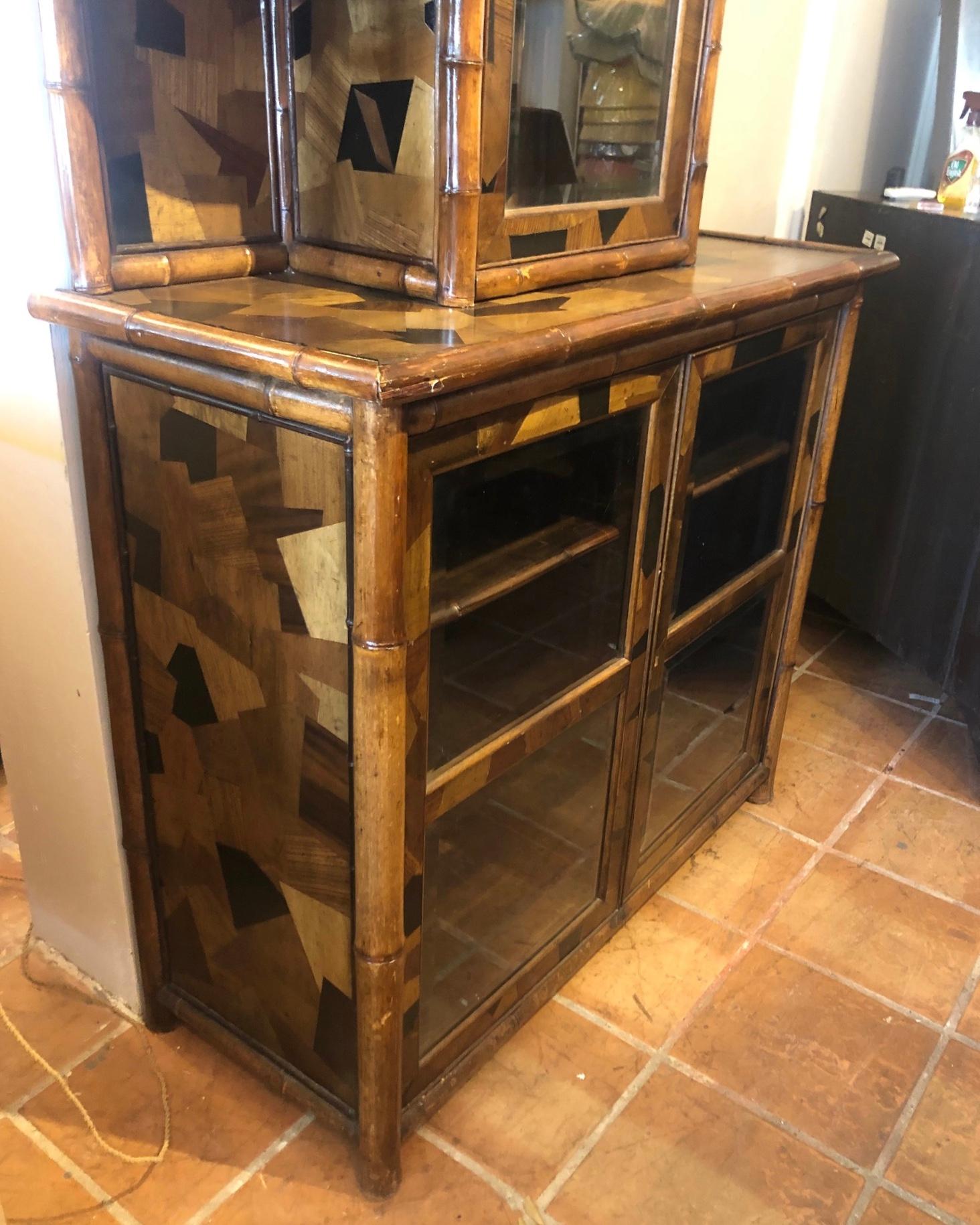 19th Century English Bamboo Bookcase In Good Condition In West Palm Beach, FL