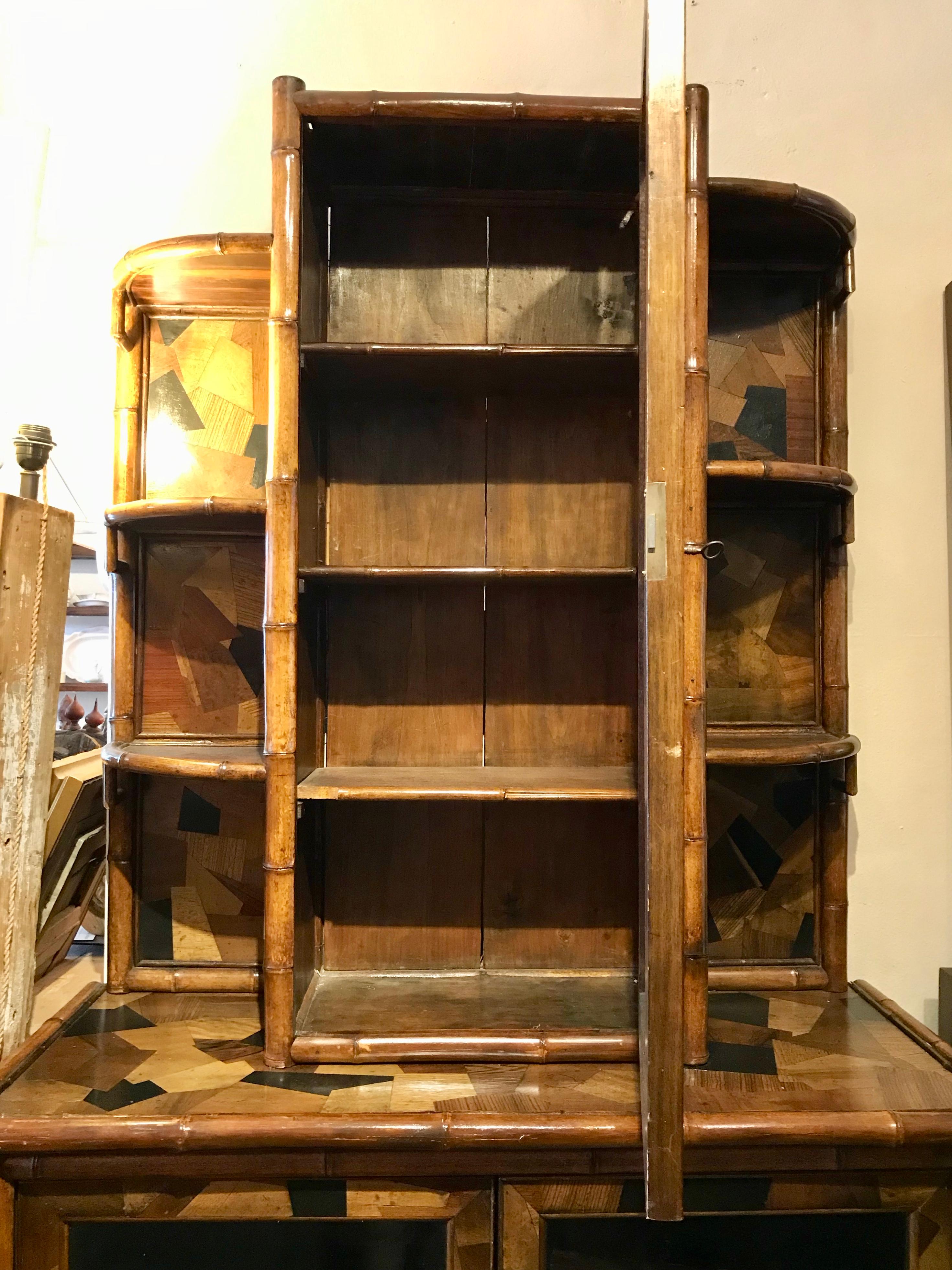 19th Century English Bamboo Bookcase 1