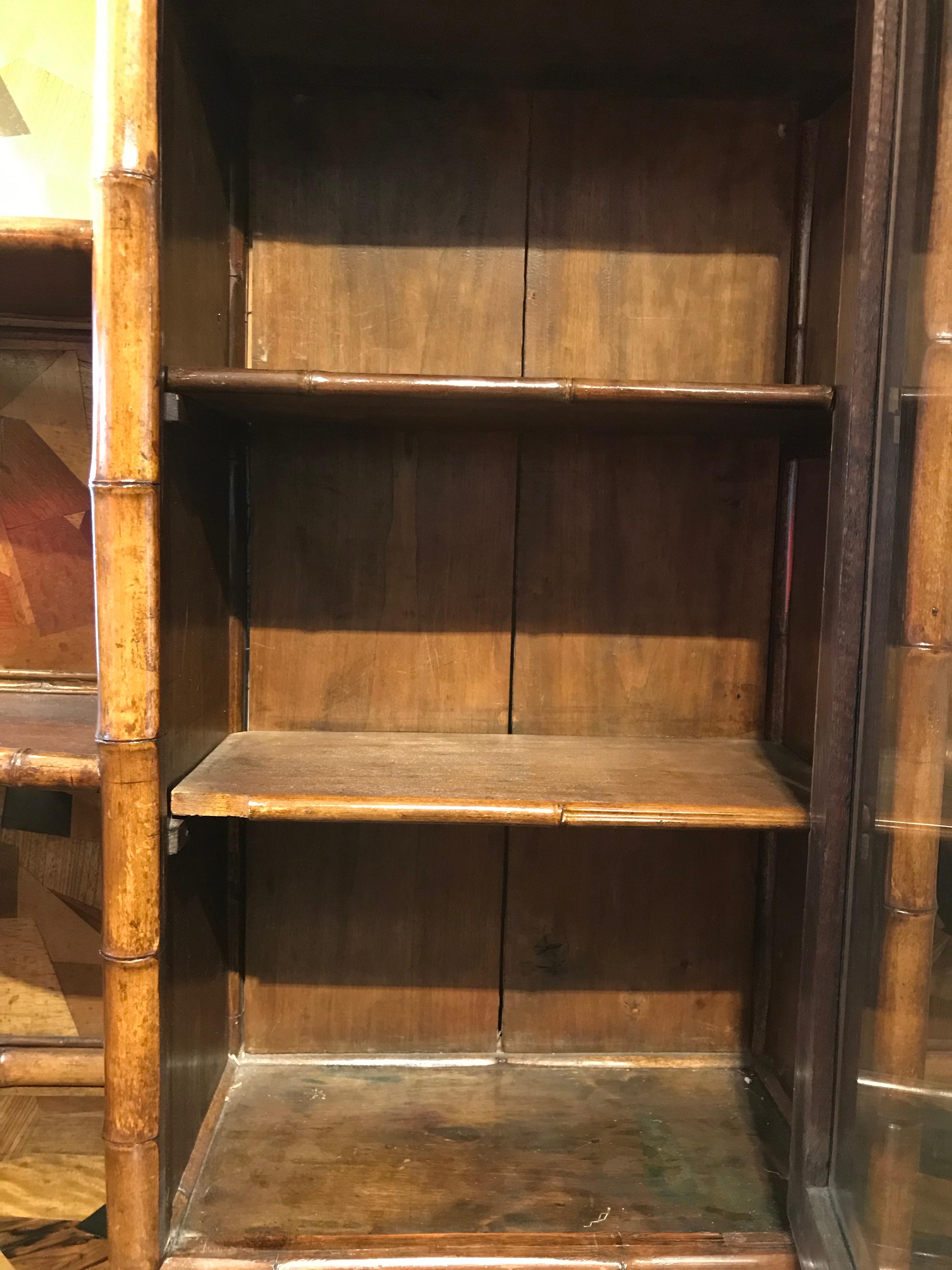 19th Century English Bamboo Bookcase 2