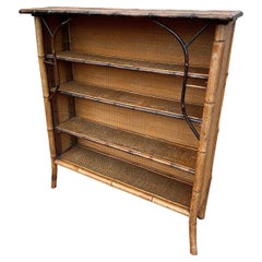 Englisches Bambus-Bücherregal aus dem 19. Jahrhundert
