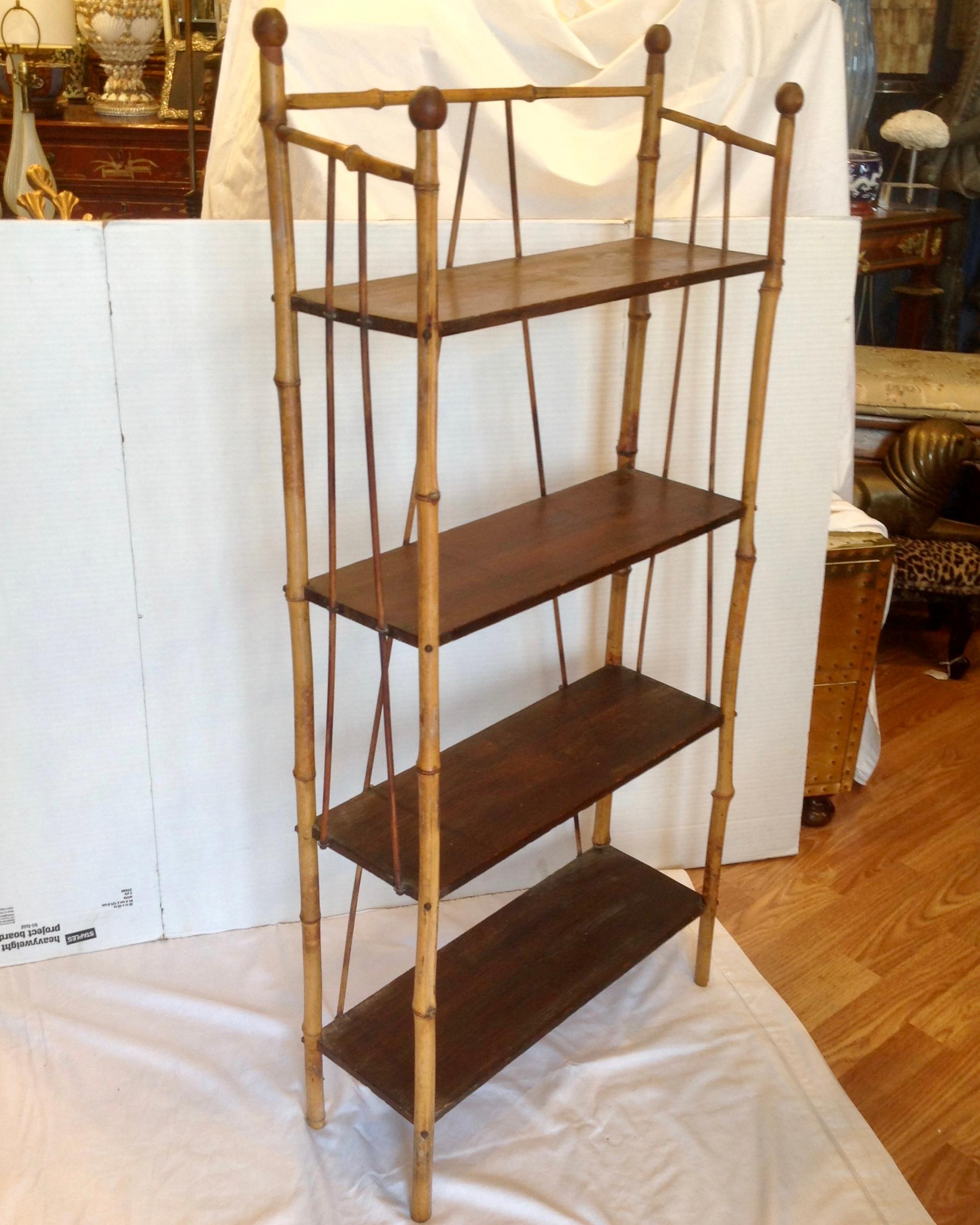 19th Century English Bamboo Bookstand / Étagère In Good Condition In West Palm Beach, FL
