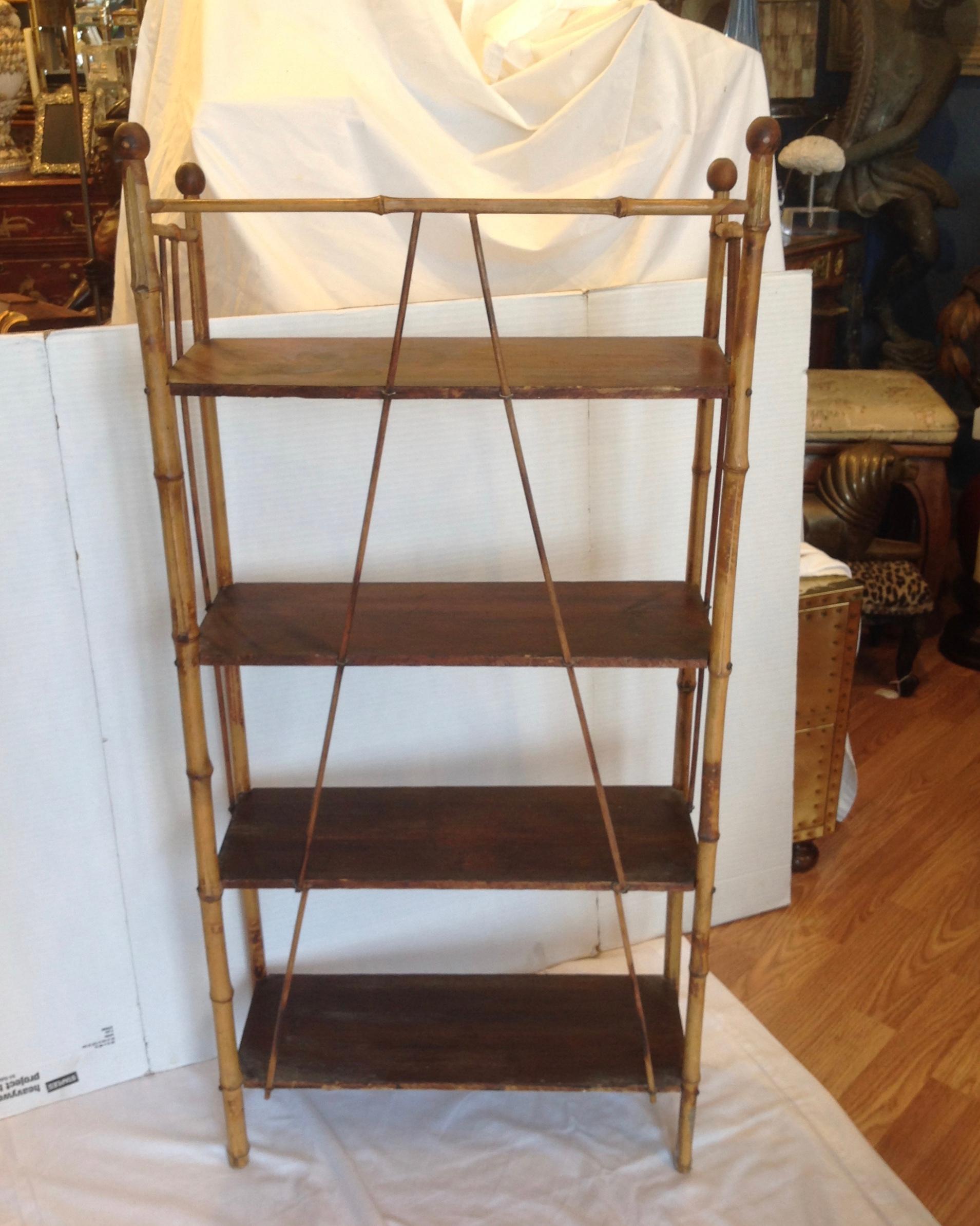 19th Century English Bamboo Bookstand / Étagère 4