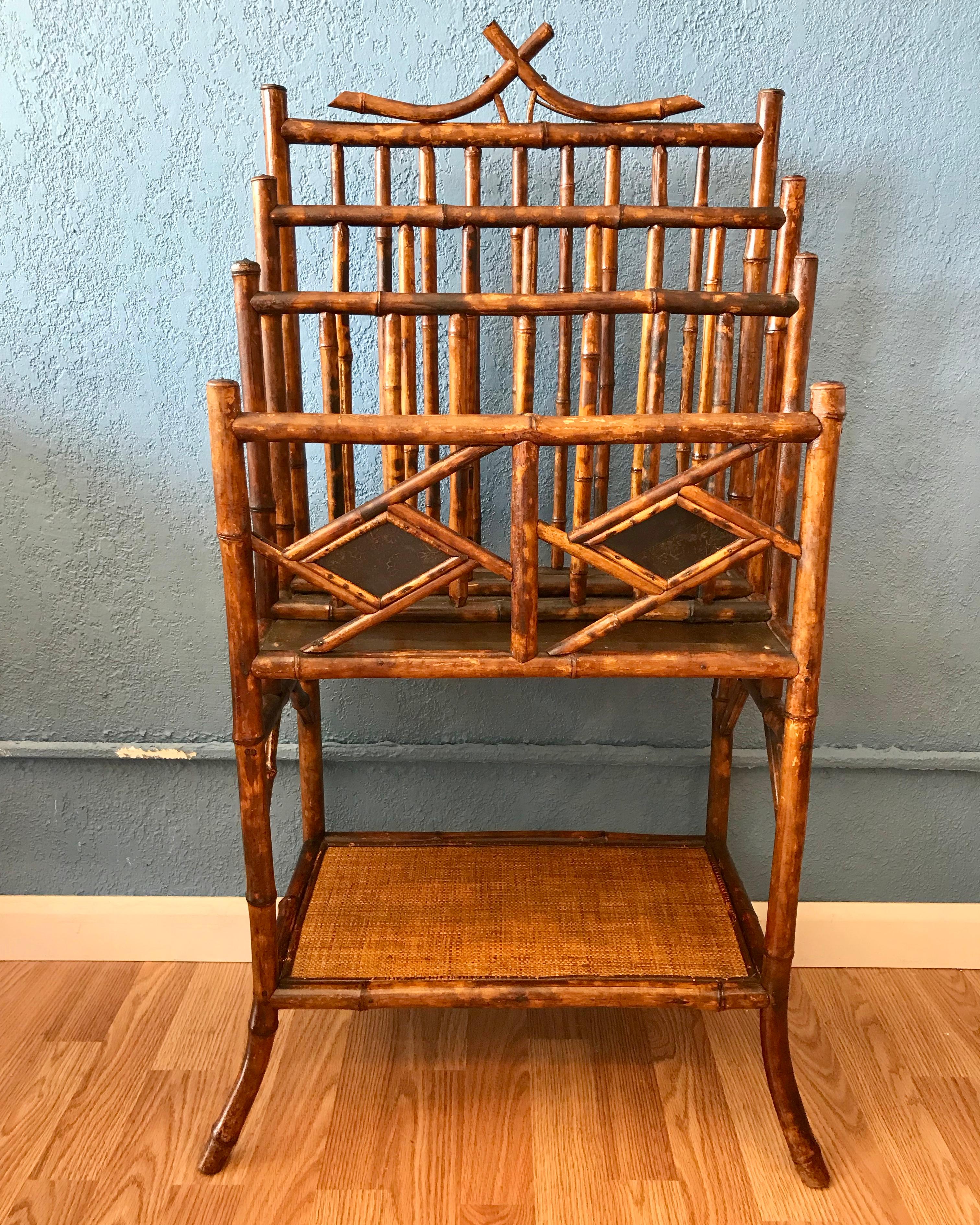 19th Century English Bamboo Canterbury In Good Condition In West Palm Beach, FL
