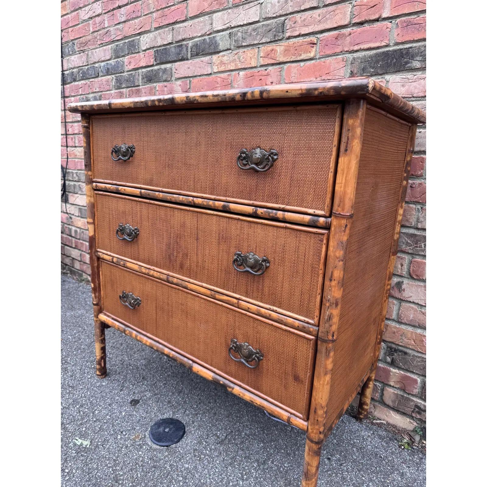 19th Century English Bamboo Dresser In Good Condition For Sale In Nashville, TN