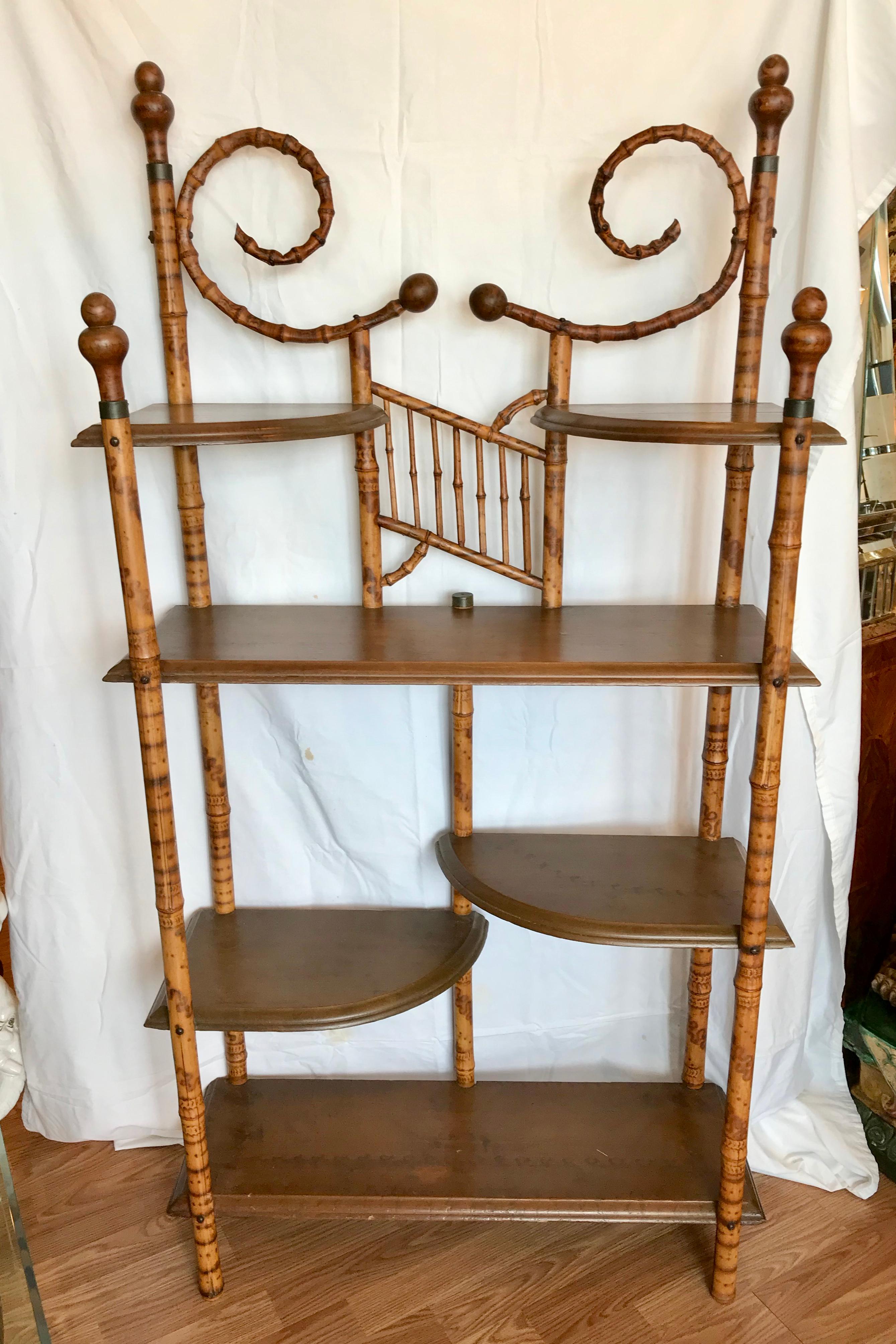 19th Century English Bamboo Étagère In Good Condition In West Palm Beach, FL