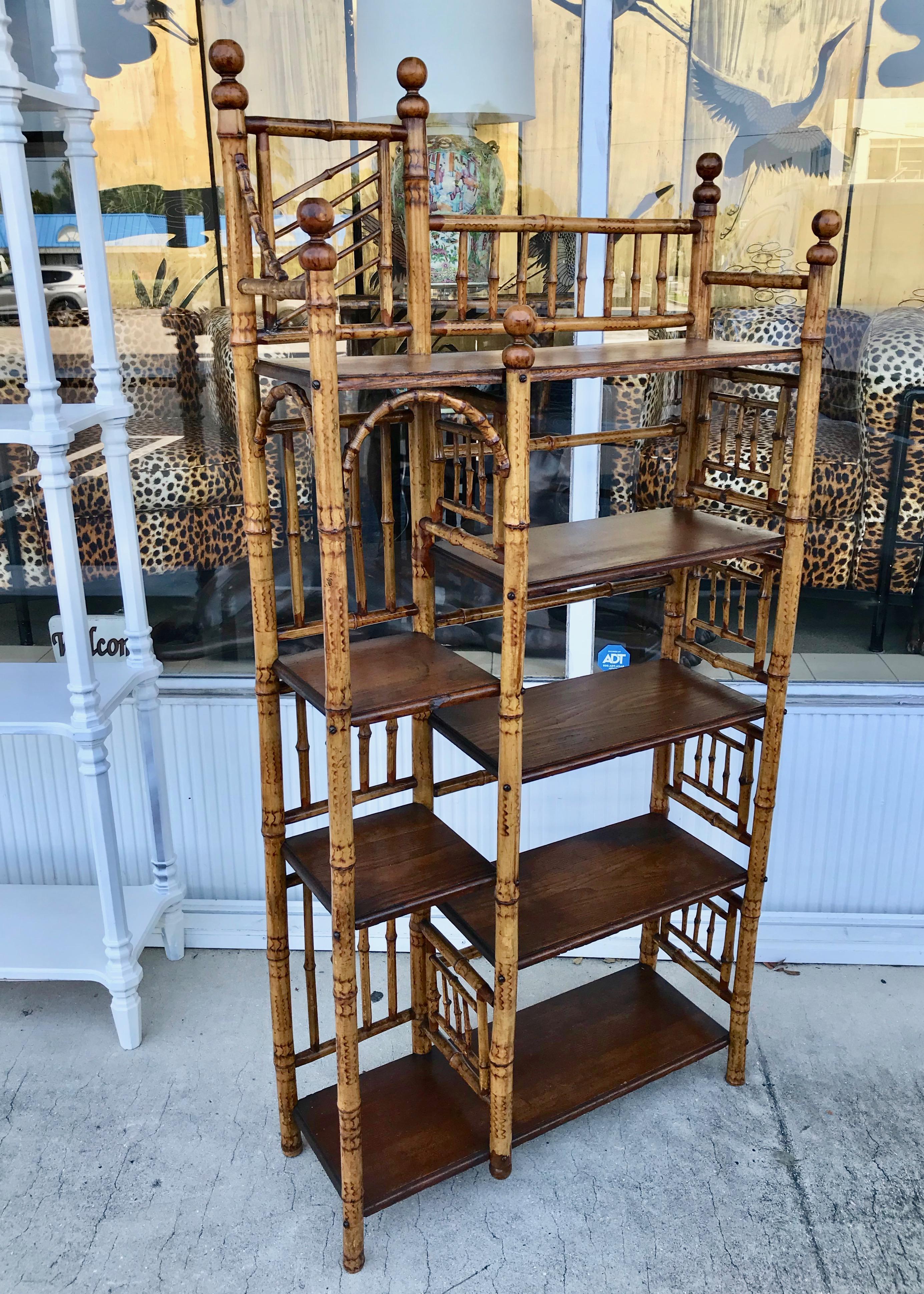19TH Century English Bamboo Etagere In Good Condition In West Palm Beach, FL