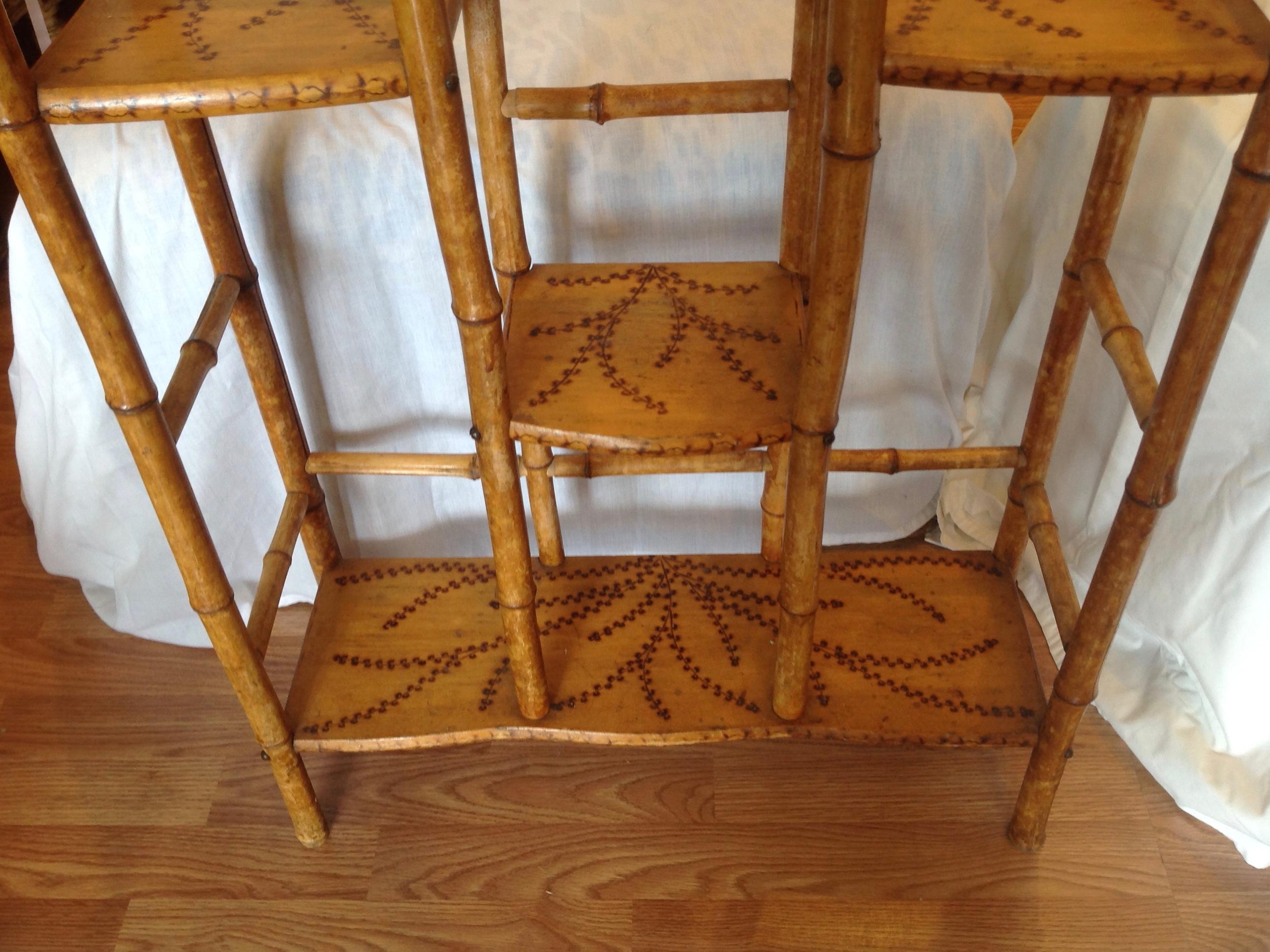 englische Bambus-Etagere aus dem 19 1