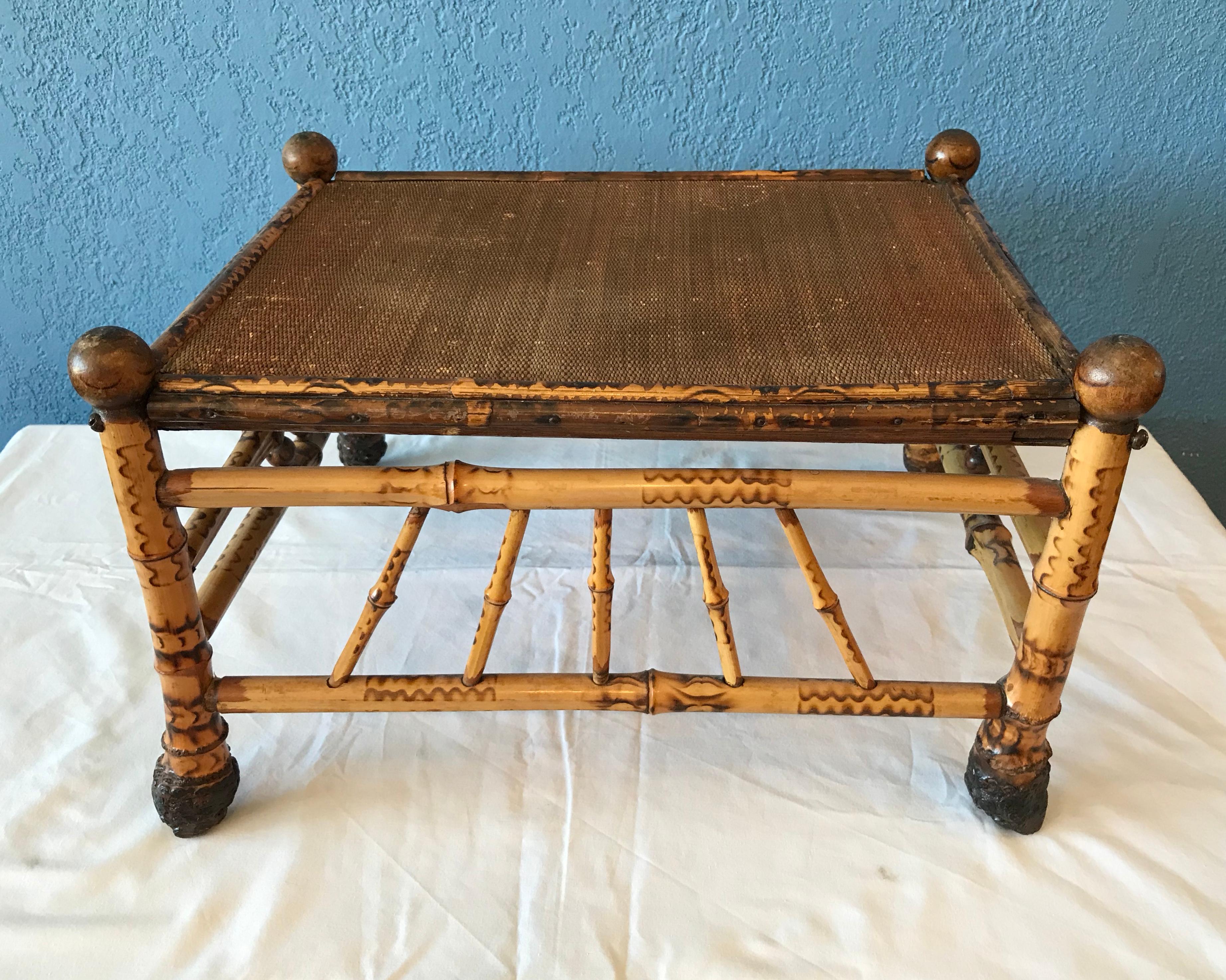 19th Century English Bamboo Footstool 4