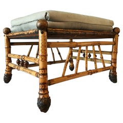 Antique 19th Century English Bamboo Footstool