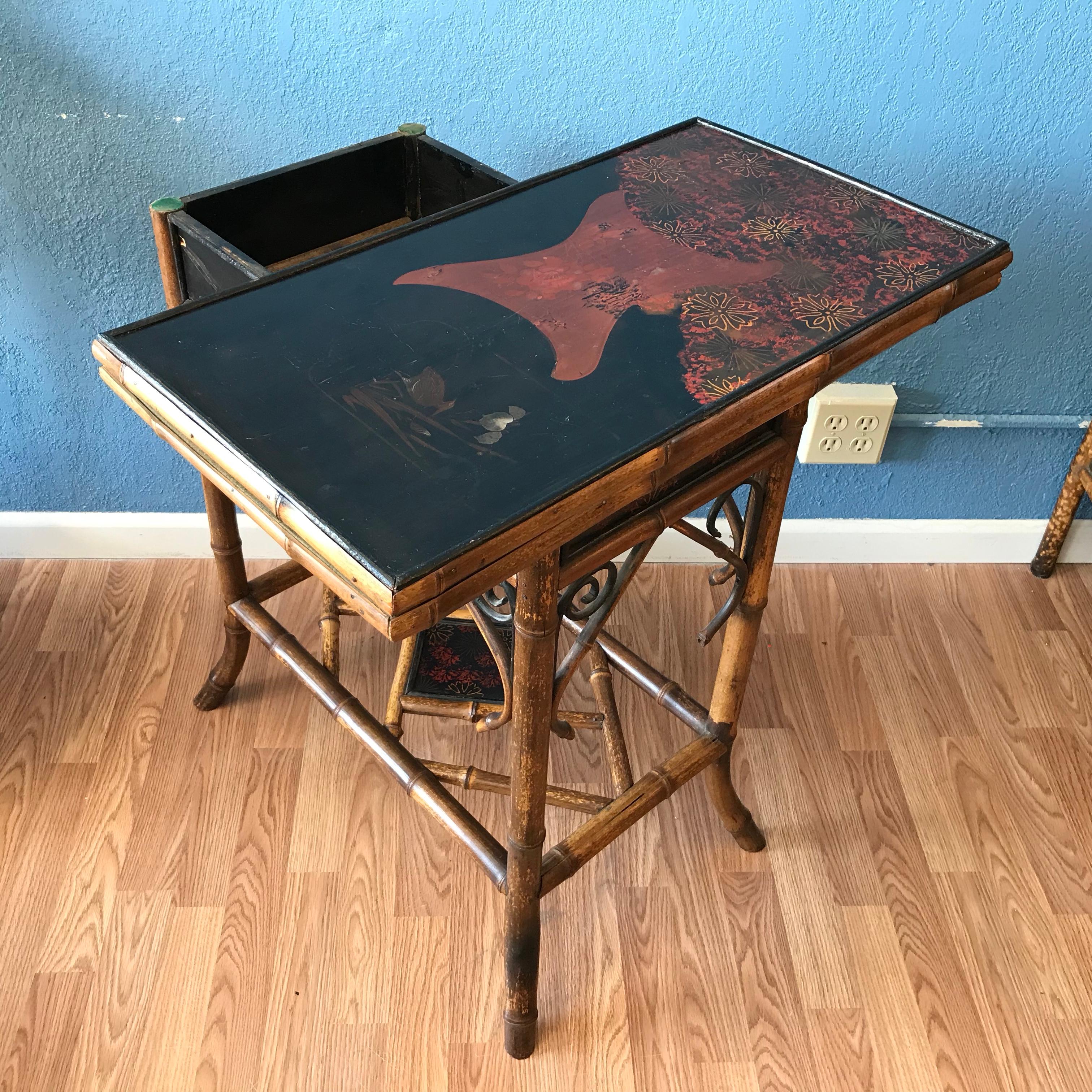 19th Century English Bamboo Game Table 7