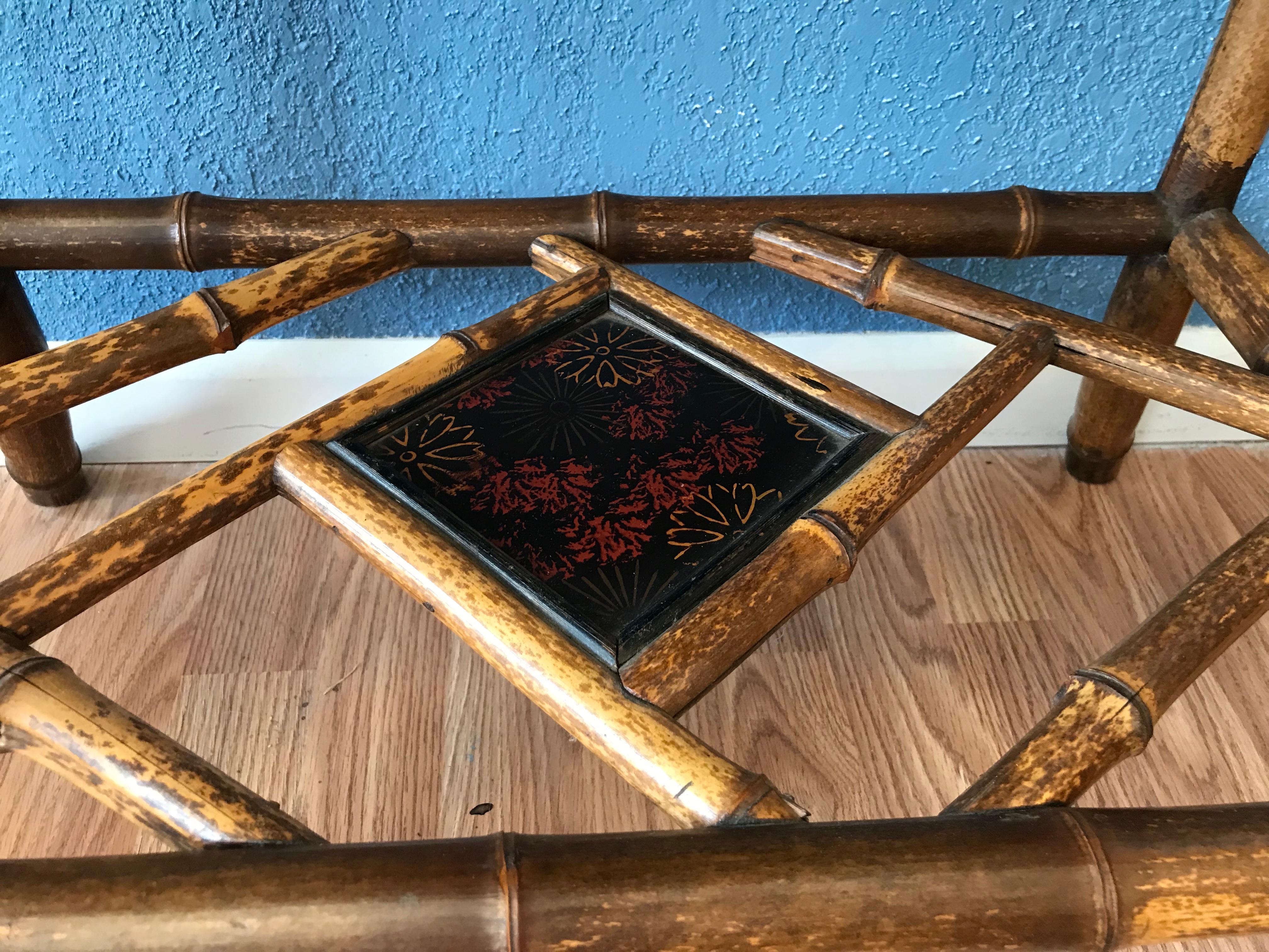 19th Century English Bamboo Game Table 4