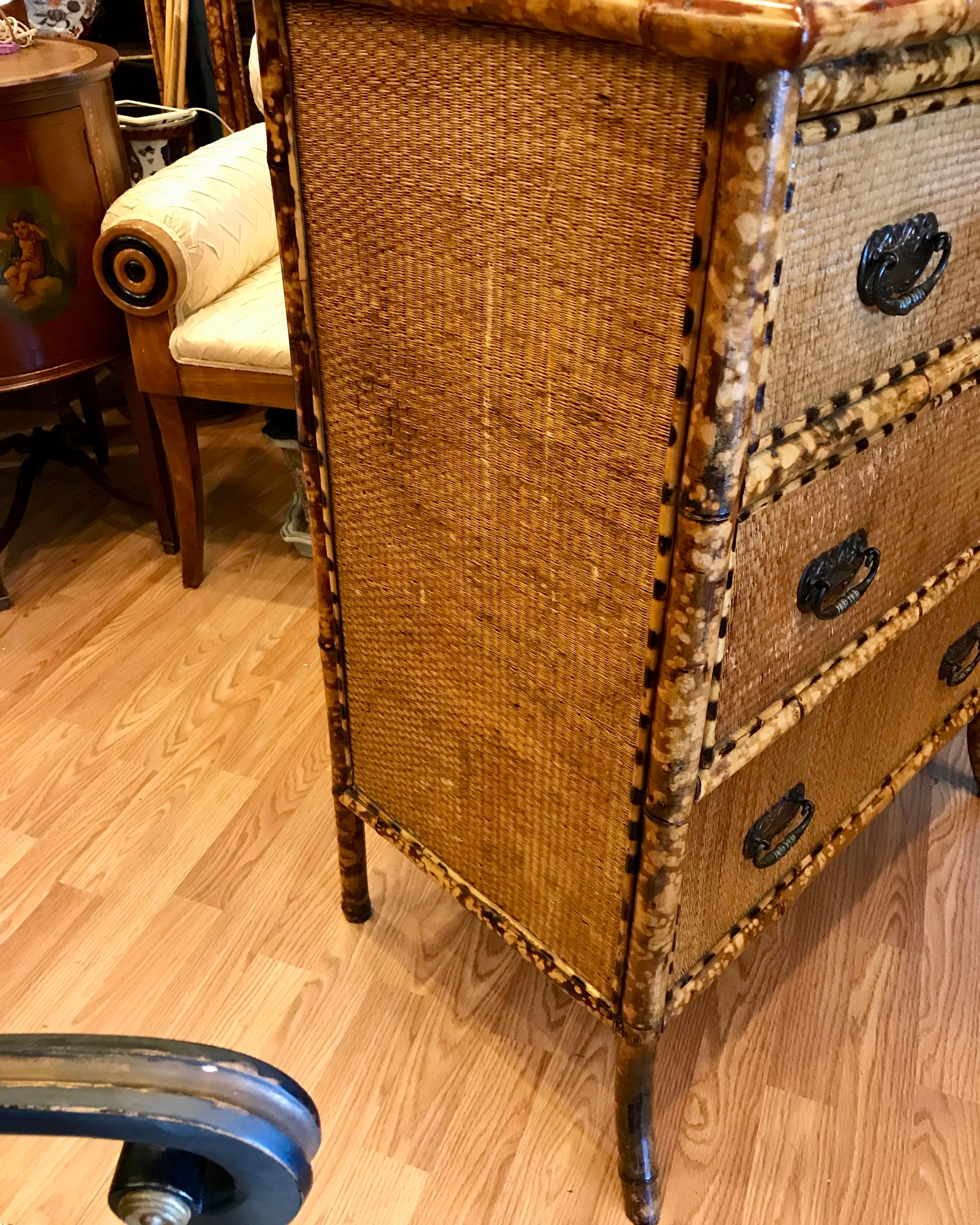 19th Century English Bamboo Gentleman 's Chest / Dresser 7