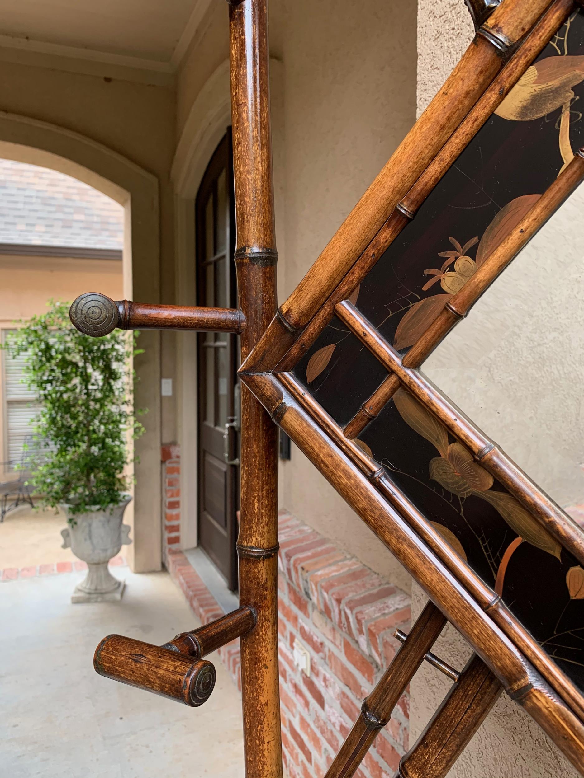 19th Century English Bamboo Hall Tree Umbrella Stand Mirror Chinoiserie 12