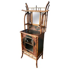 Antique 19th Century English Bamboo Japonisme Side Cabinet/ Bookcase