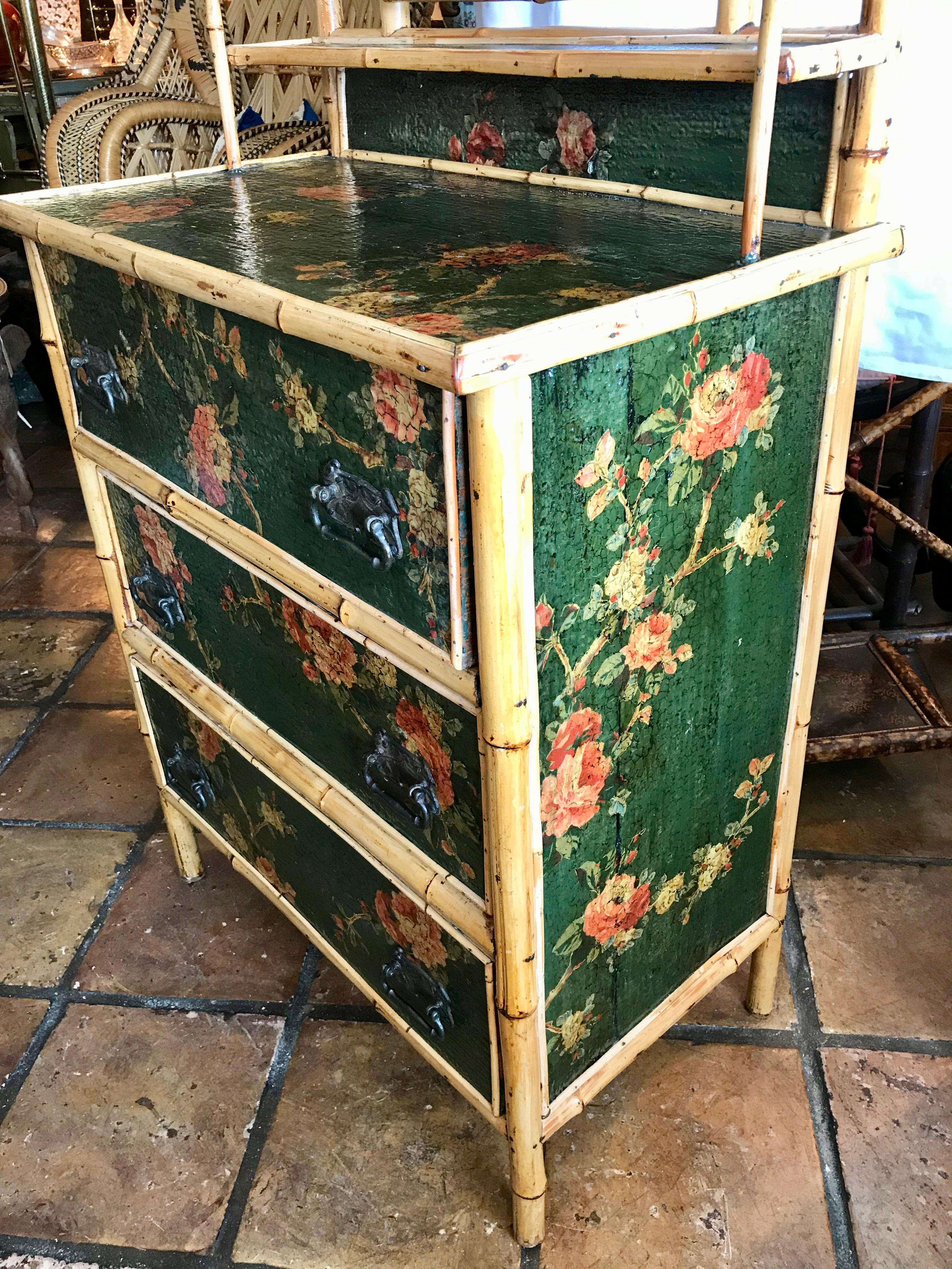 19th Century English Bamboo Ladies Dresser In Good Condition In West Palm Beach, FL