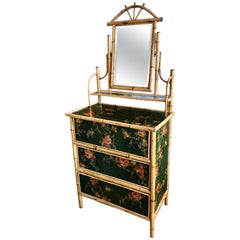 19th Century English Bamboo Ladies Dresser