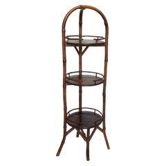 19th Century English Bamboo Muffin Stand / Étagère