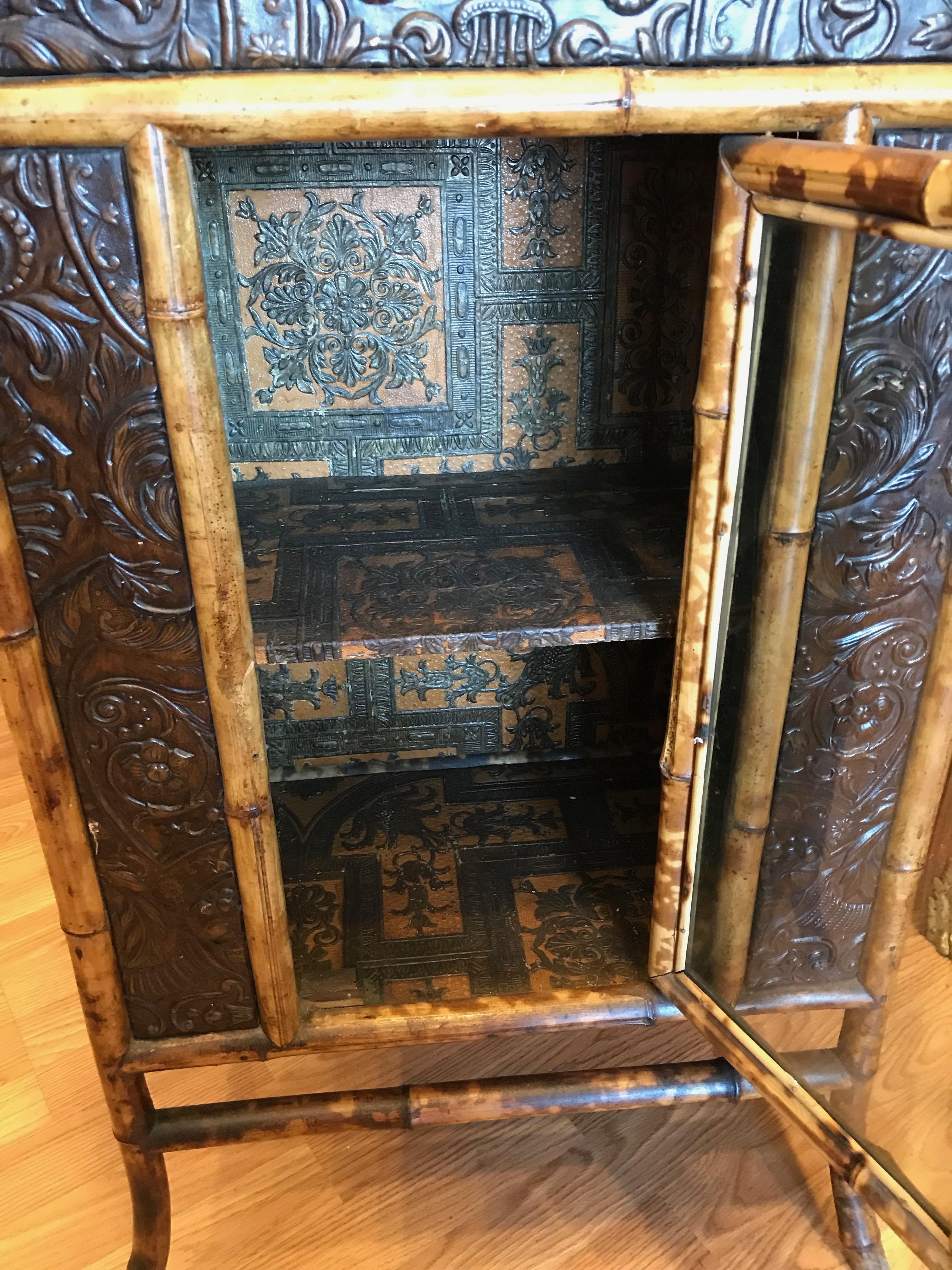 19th Century English Bamboo Side Cabinet / Bookcase For Sale 6