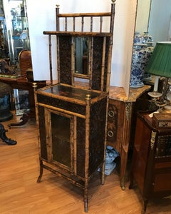 19th Century English Bamboo Side Cabinet / Bookcase