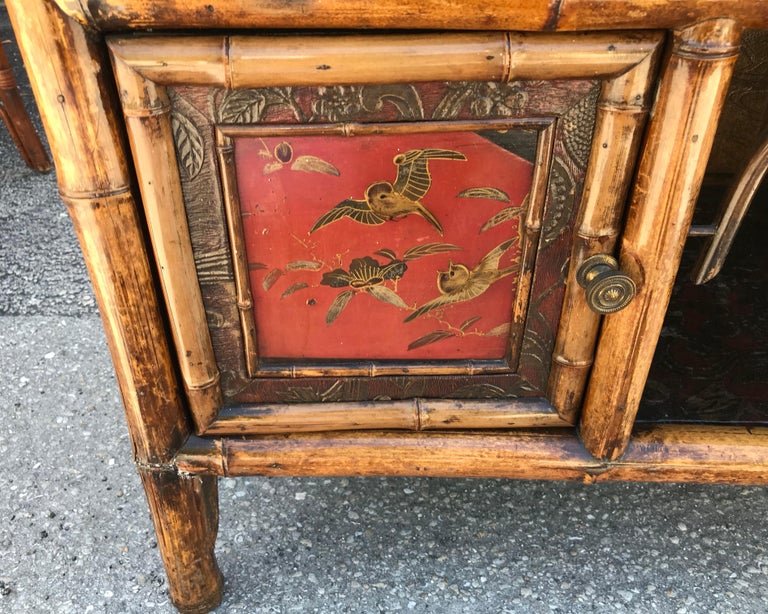 19th Century English Bamboo Side Cabinet / Buffet For Sale 8
