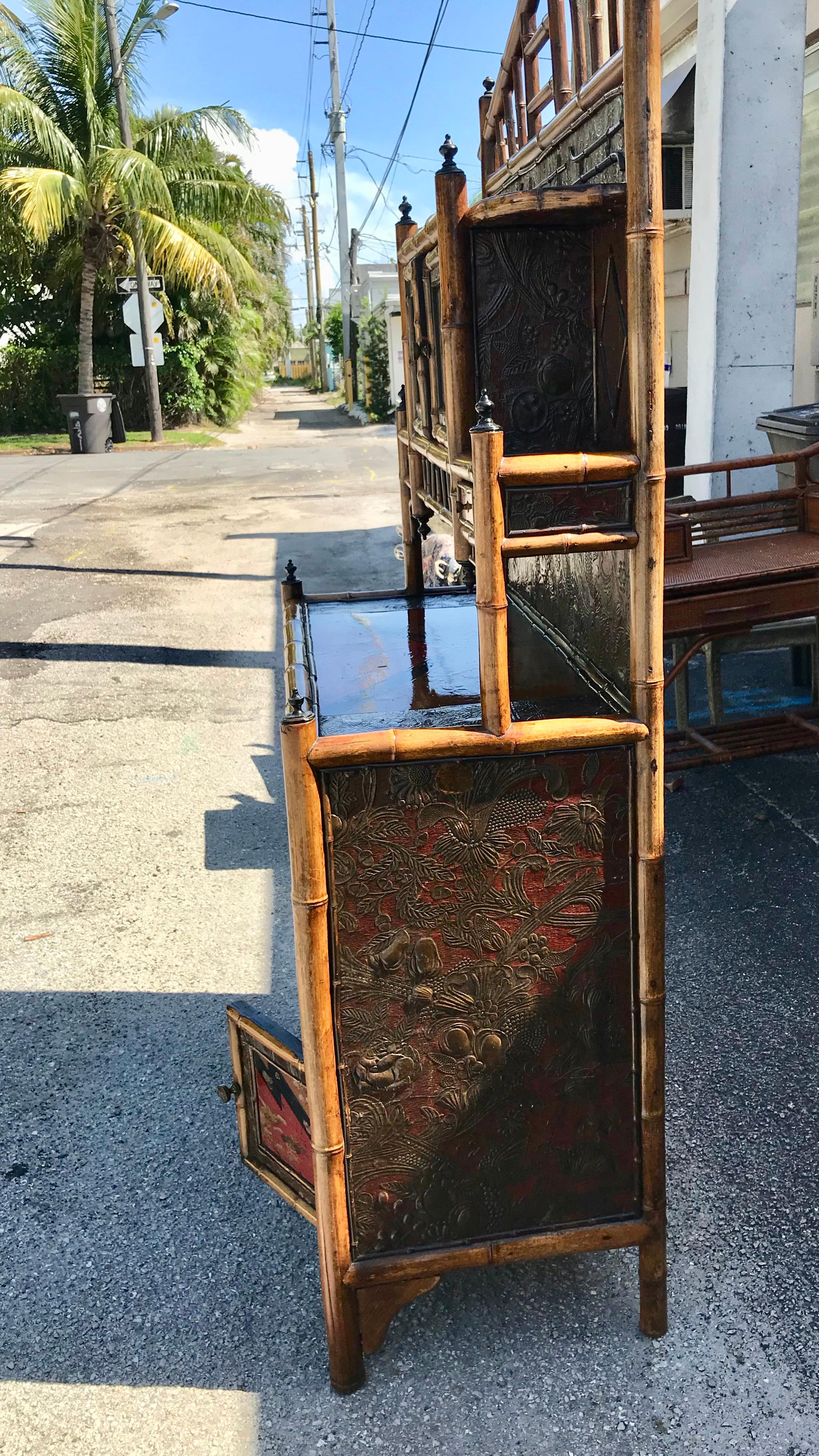 19th Century English Bamboo Side Cabinet / Buffet For Sale 11