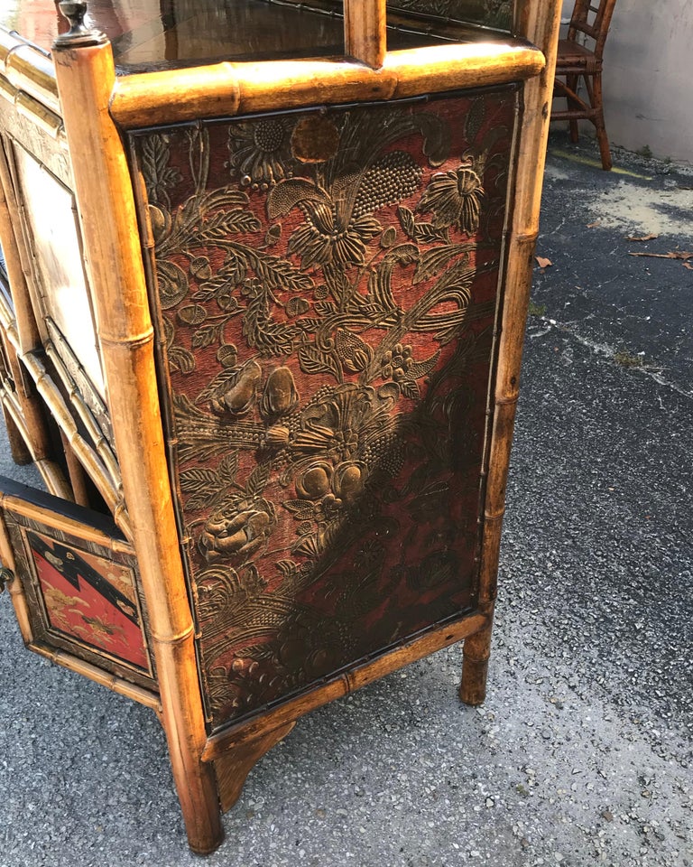 19th Century English Bamboo Side Cabinet / Buffet For Sale 12