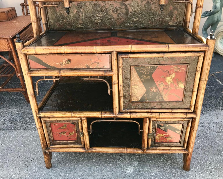 19th Century English Bamboo Side Cabinet / Buffet For Sale 2