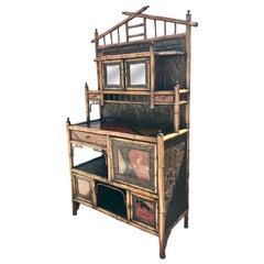 19th Century English Bamboo Side Cabinet / Buffet