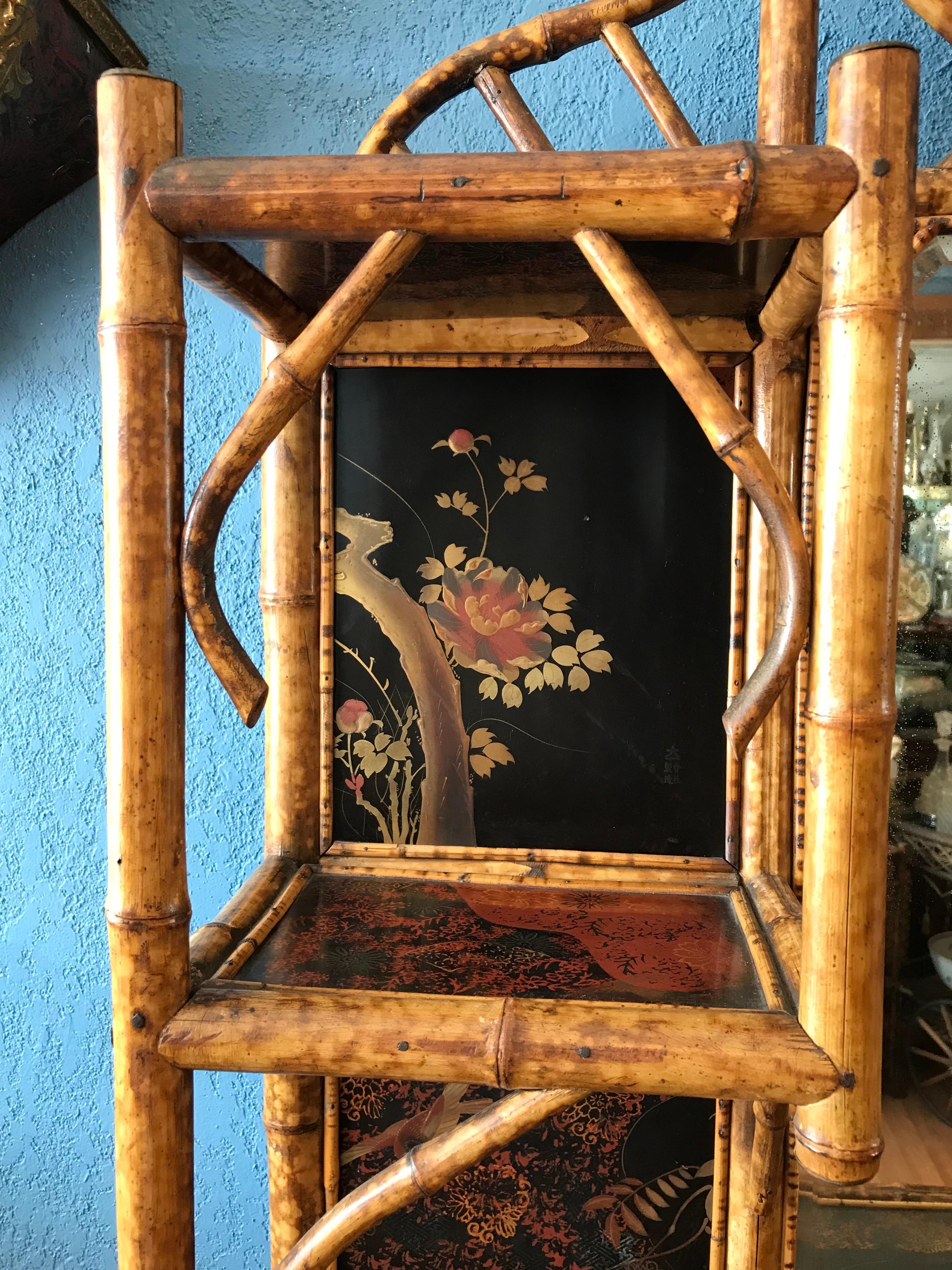 19th Century English Bamboo Side Cabinet 7