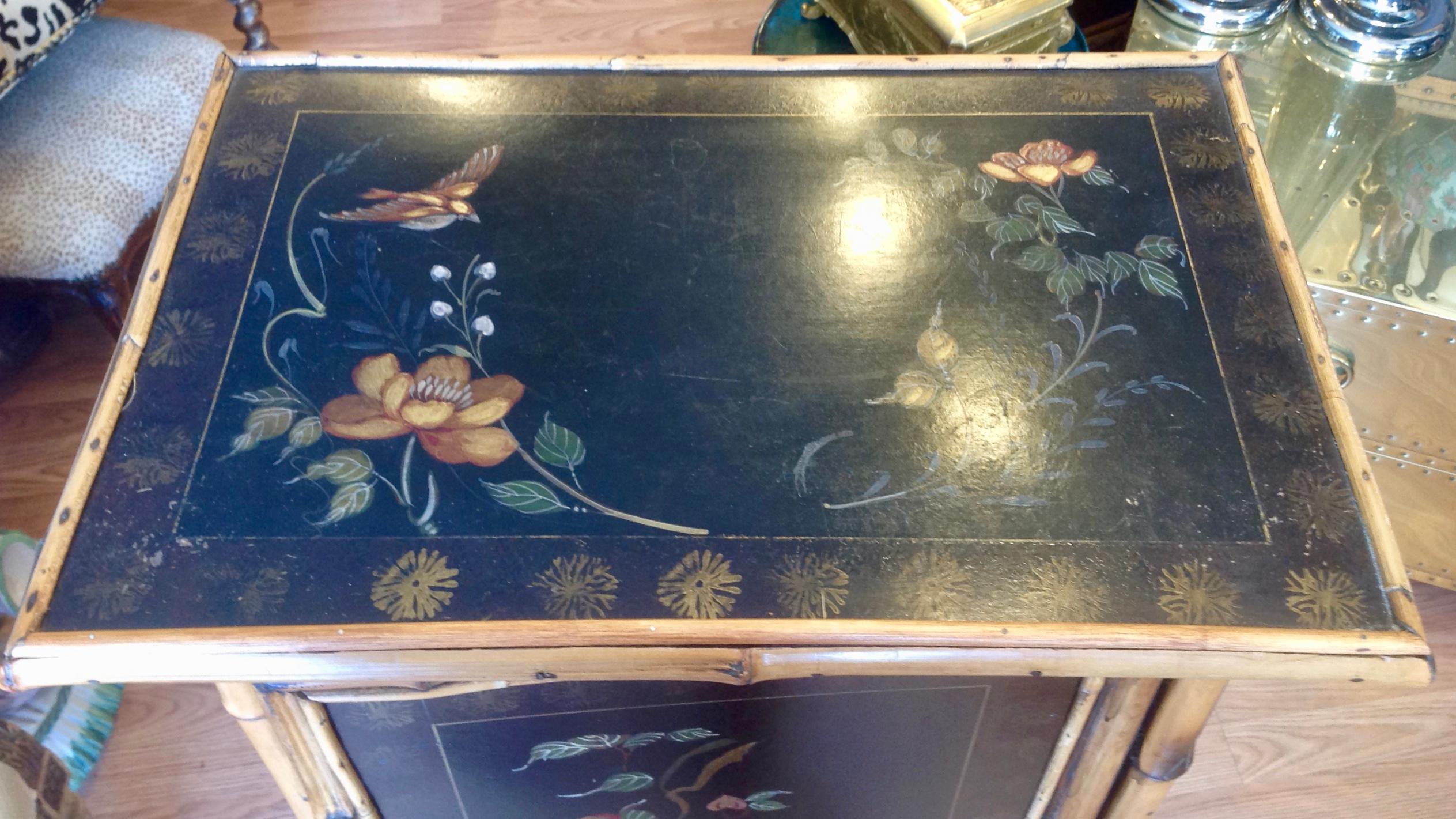 19th Century English Bamboo Side Cabinet In Good Condition In West Palm Beach, FL