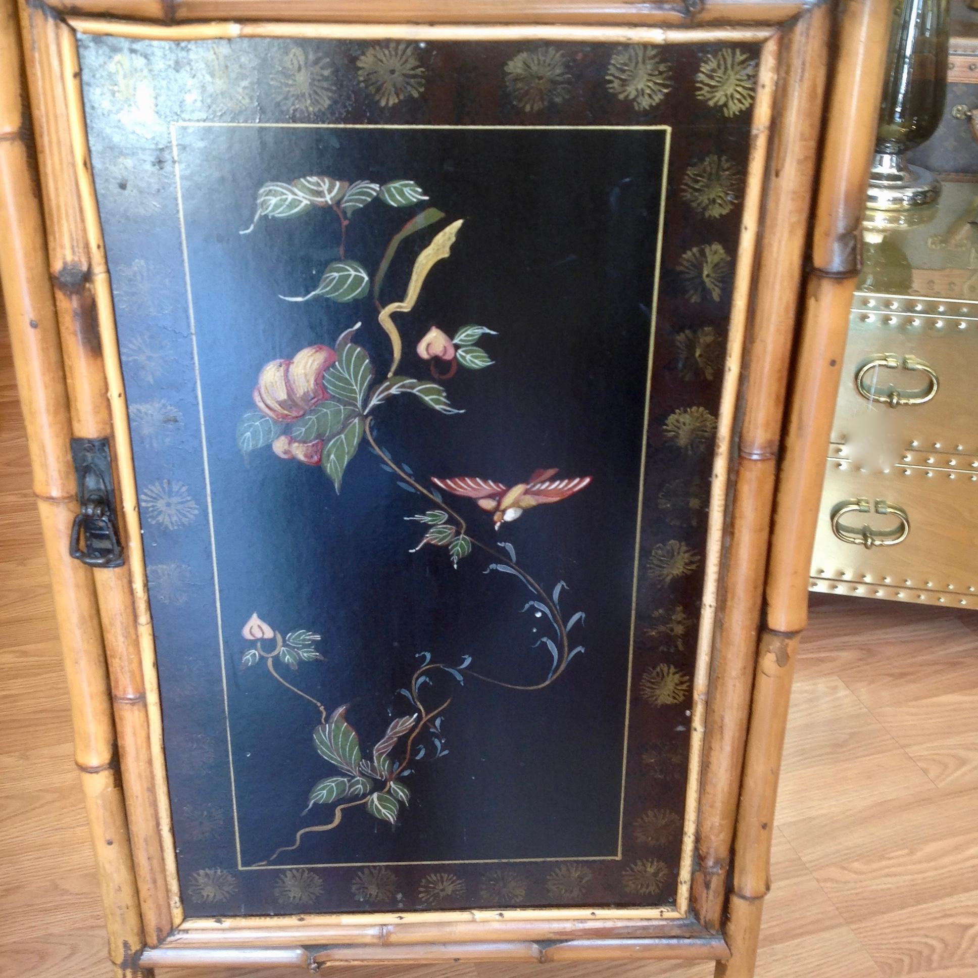 19th Century English Bamboo Side Cabinet 2