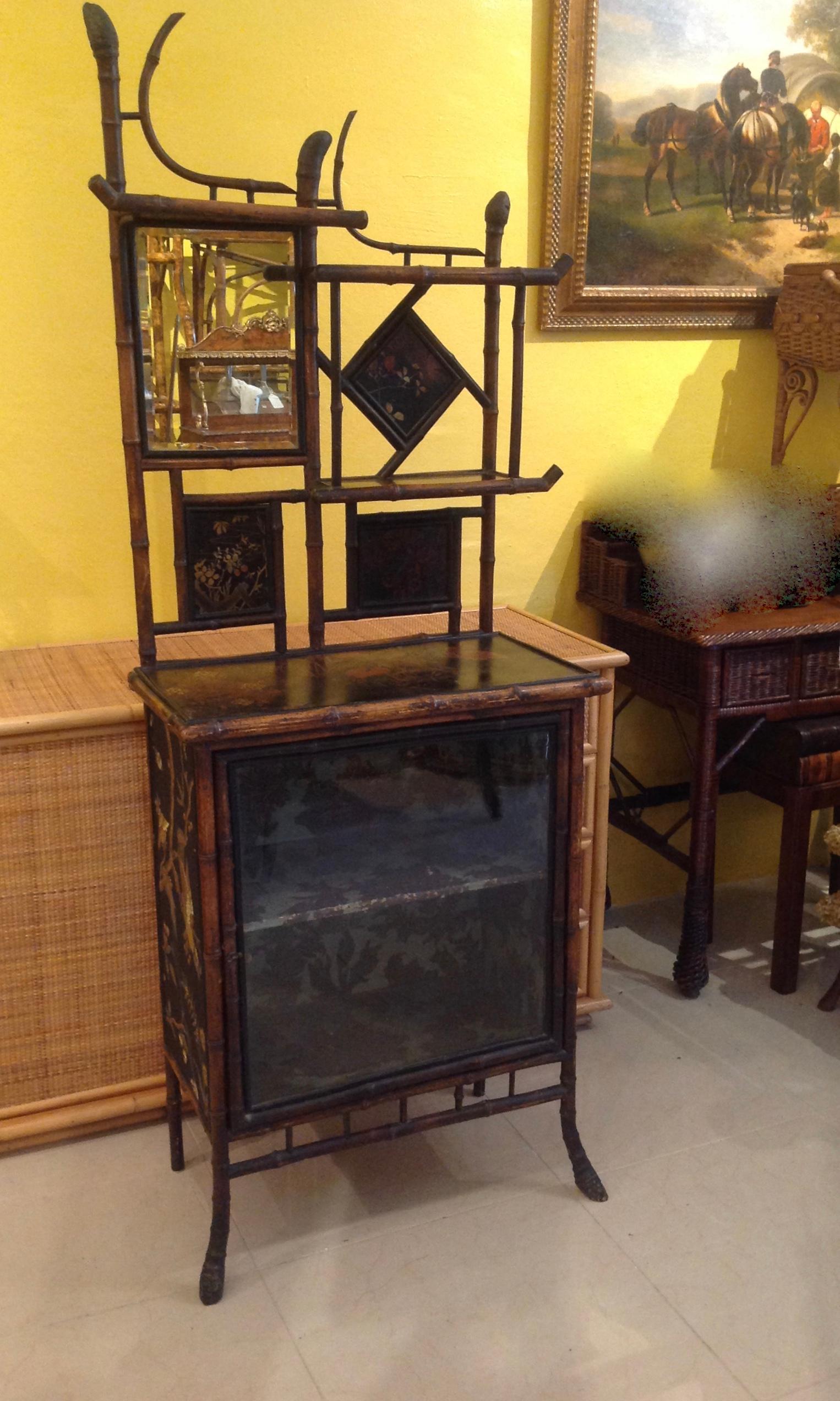 19th Century English Bamboo Side Cabinet 3