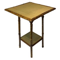 Table d'appoint anglaise en bambou du 19ème siècle  B-16