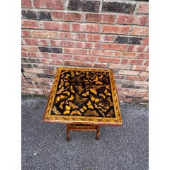 Englischer Bambus-Beistelltisch aus dem 19. Jahrhundert