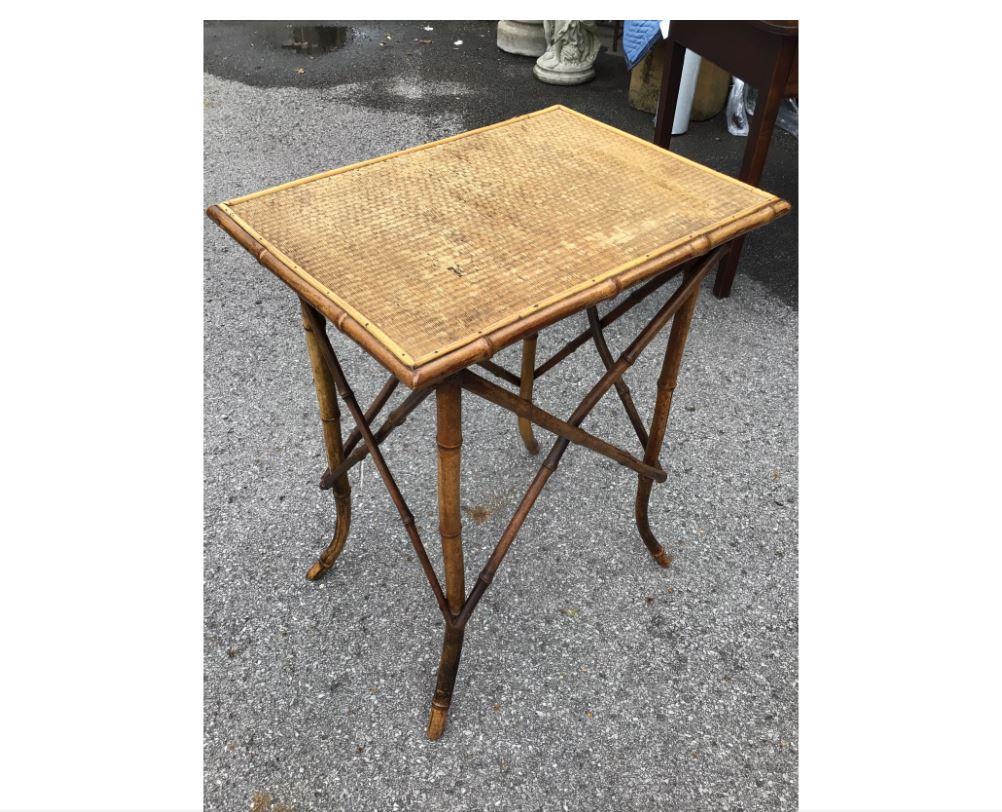 19th Century English Bamboo Side Table In Good Condition For Sale In Nashville, TN
