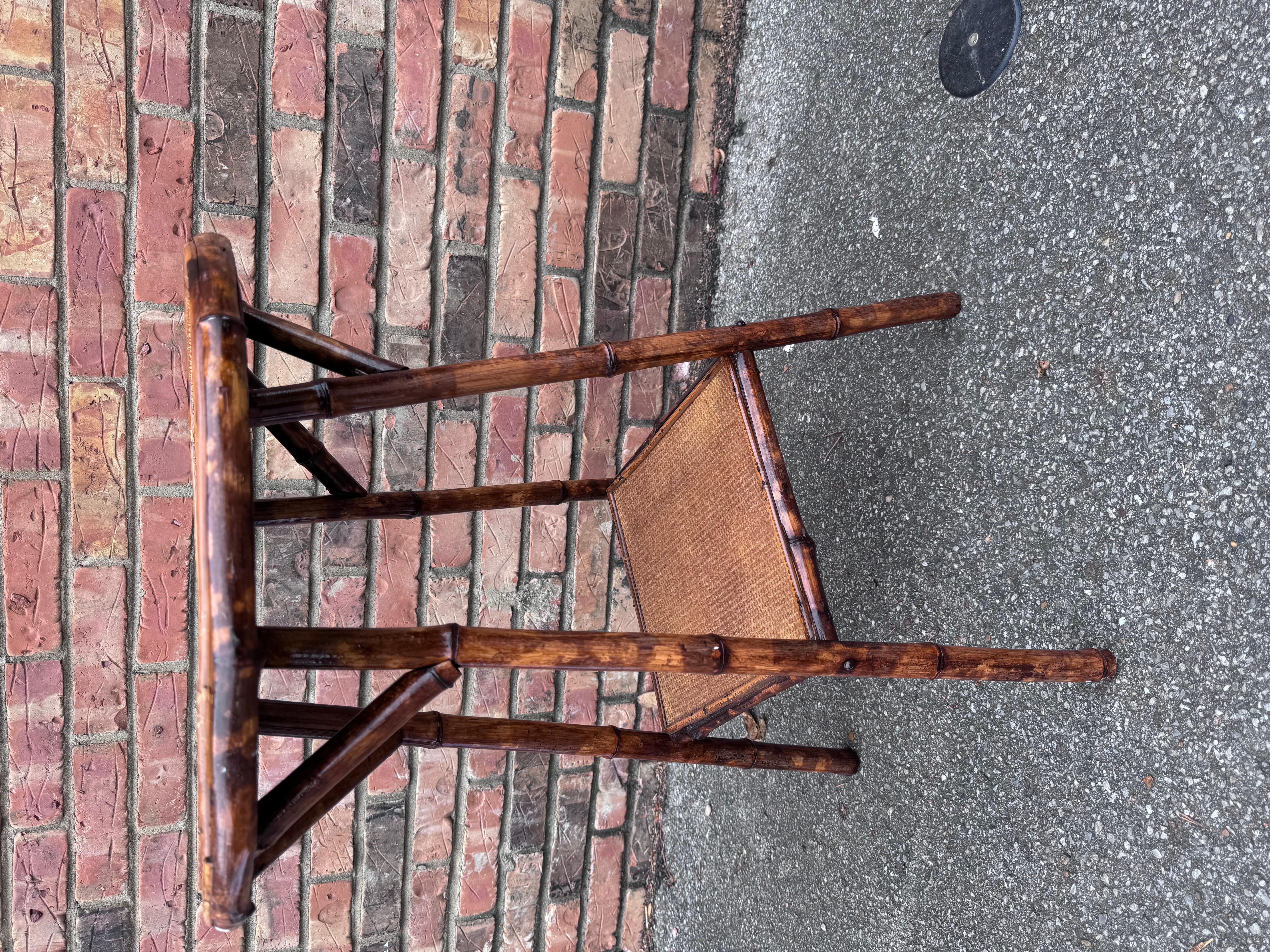 19th Century English Bamboo Side Table  #1303 In Good Condition In Nashville, TN