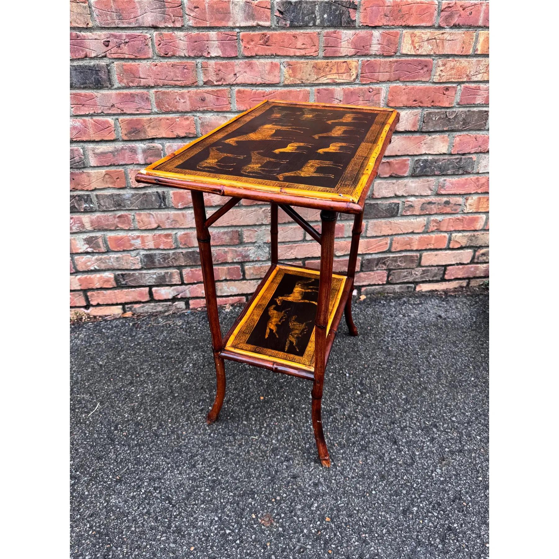 19th Century English Bamboo Side Table In Good Condition For Sale In Nashville, TN