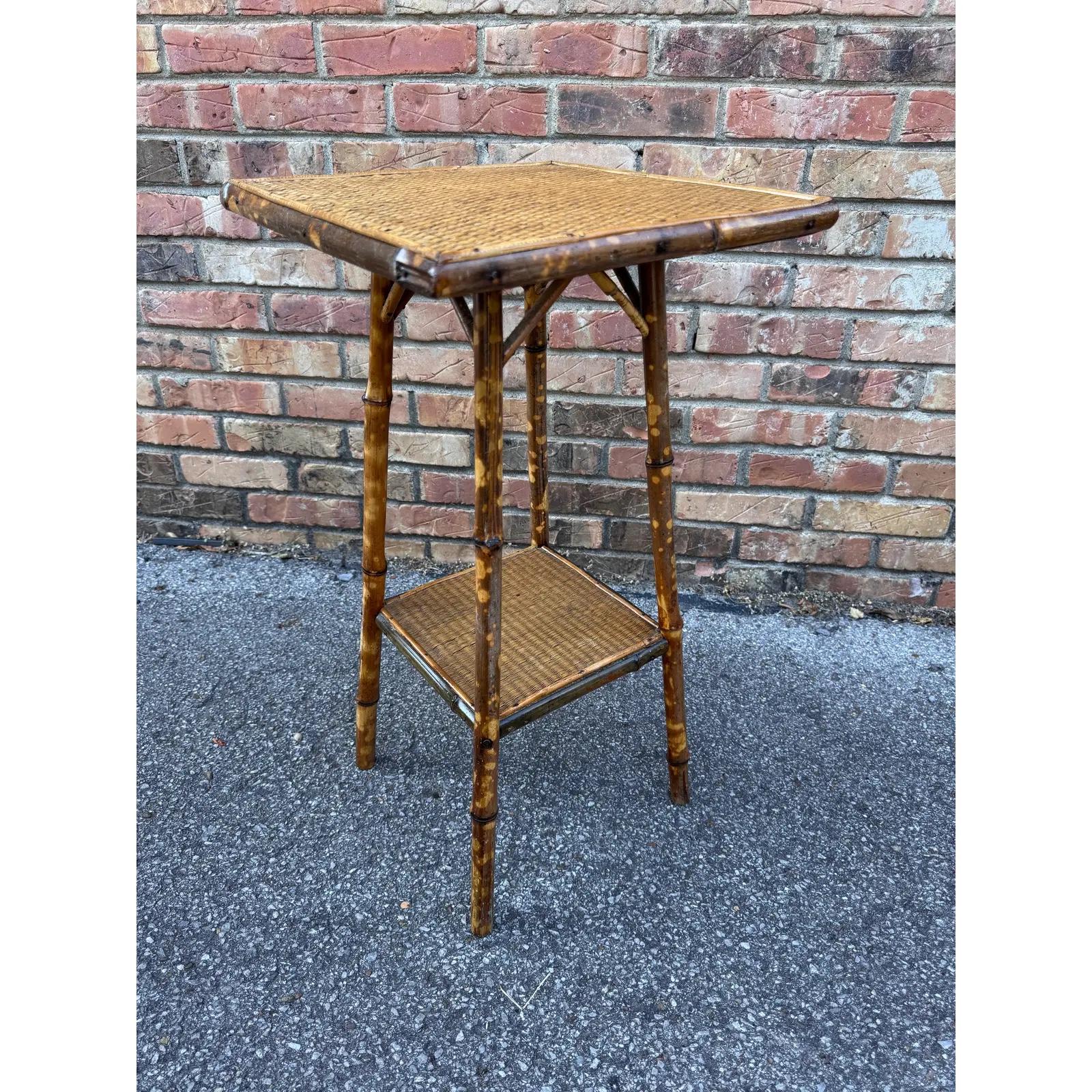 European 19th Century English Bamboo Side Table For Sale