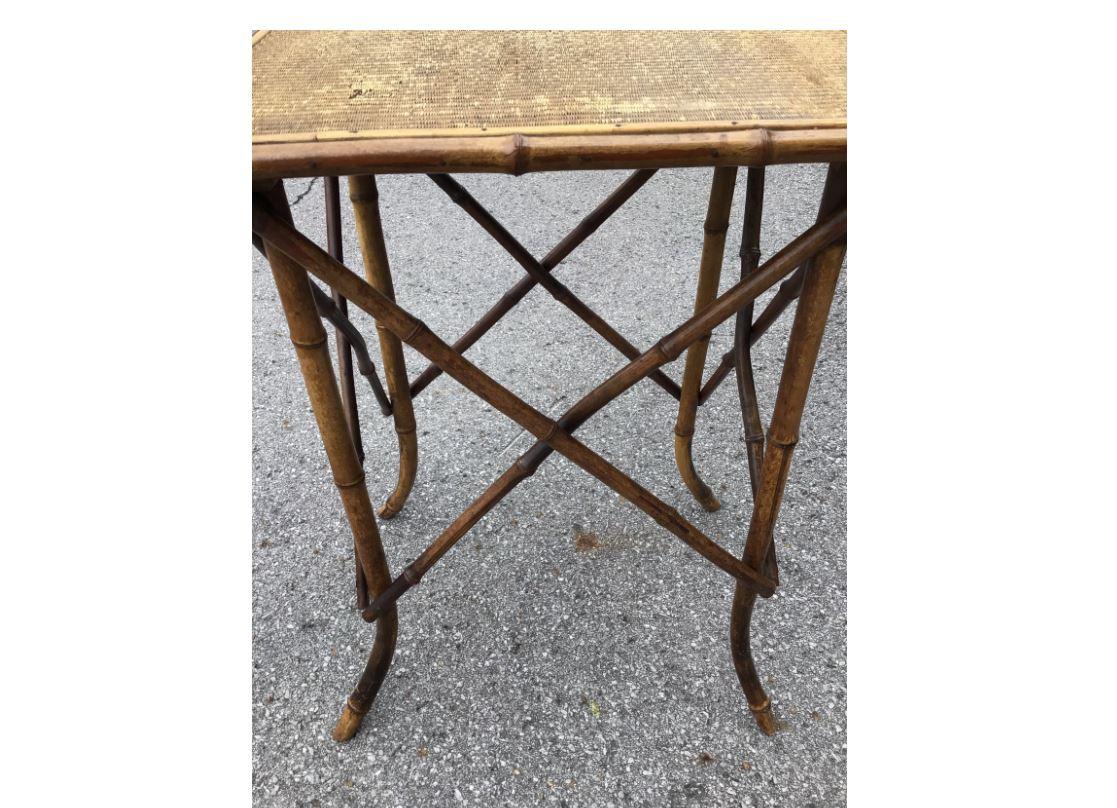 19th Century English Bamboo Side Table For Sale 1
