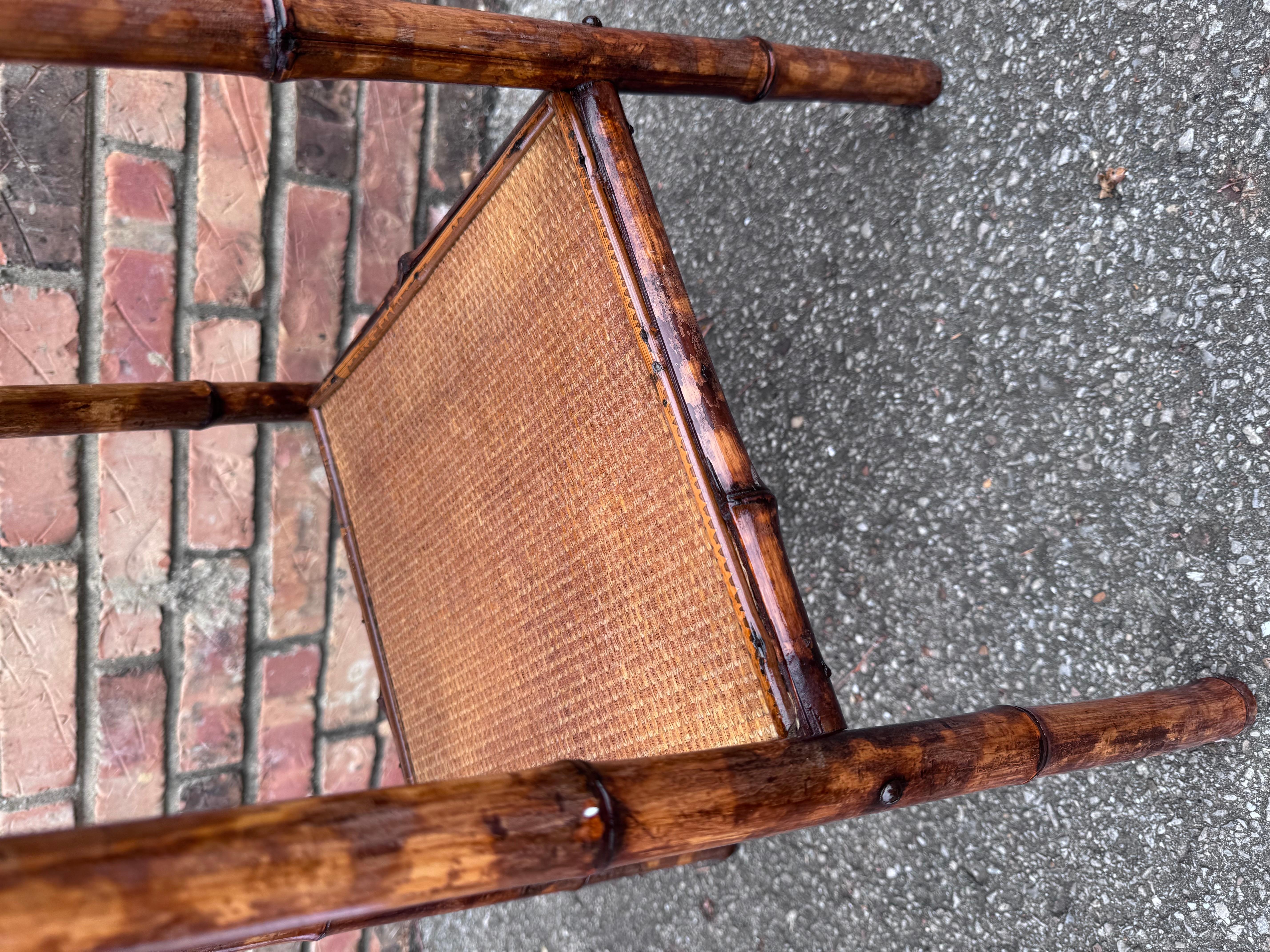 Late 19th Century 19th Century English Bamboo Side Table  #1303