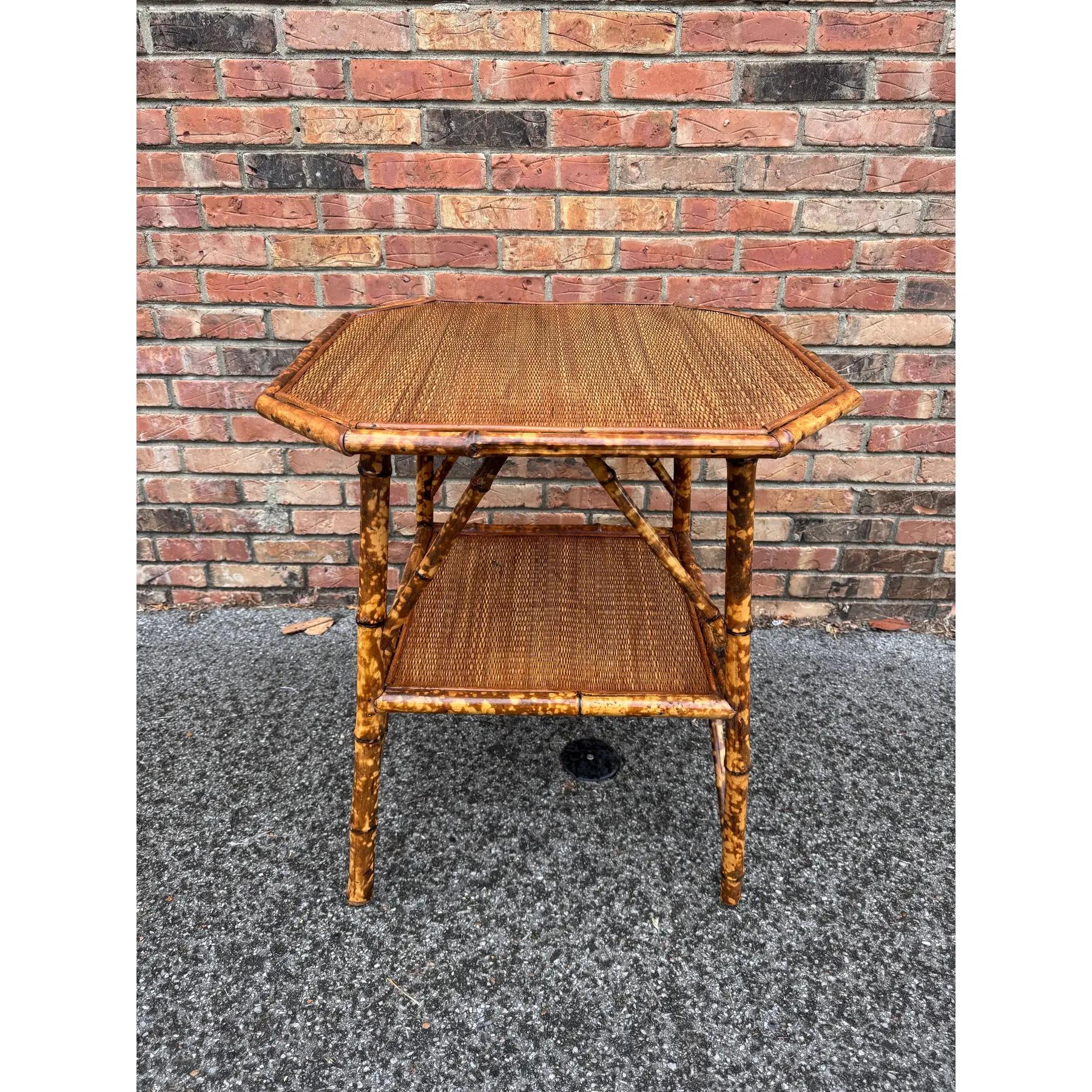 Late 19th Century 19th Century English Bamboo Side Table For Sale