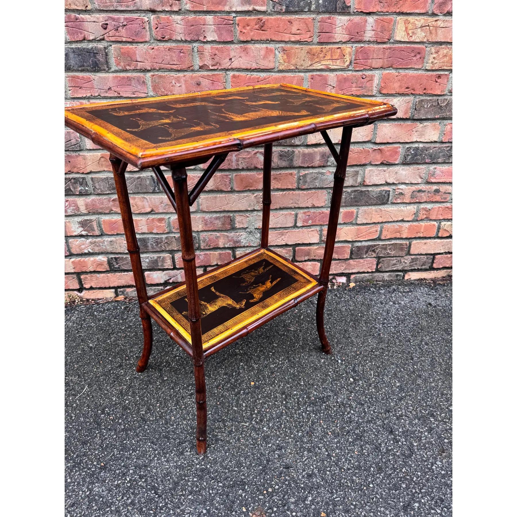 Late 19th Century 19th Century English Bamboo Side Table For Sale