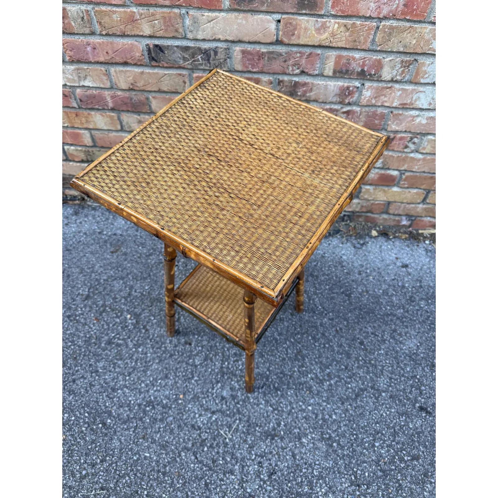 19th Century English Bamboo Side Table In Good Condition For Sale In Nashville, TN