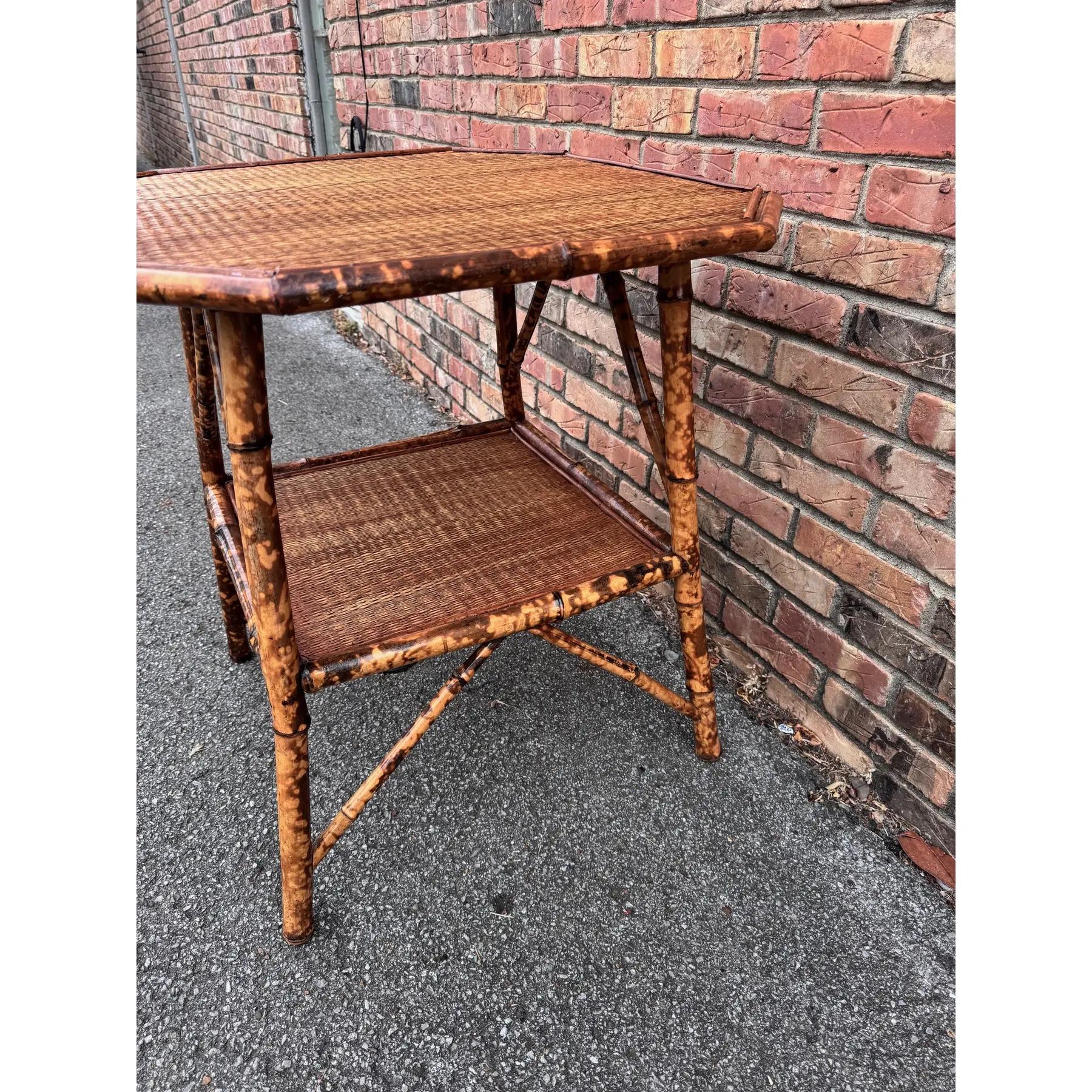 19th Century English Bamboo Side Table For Sale 1