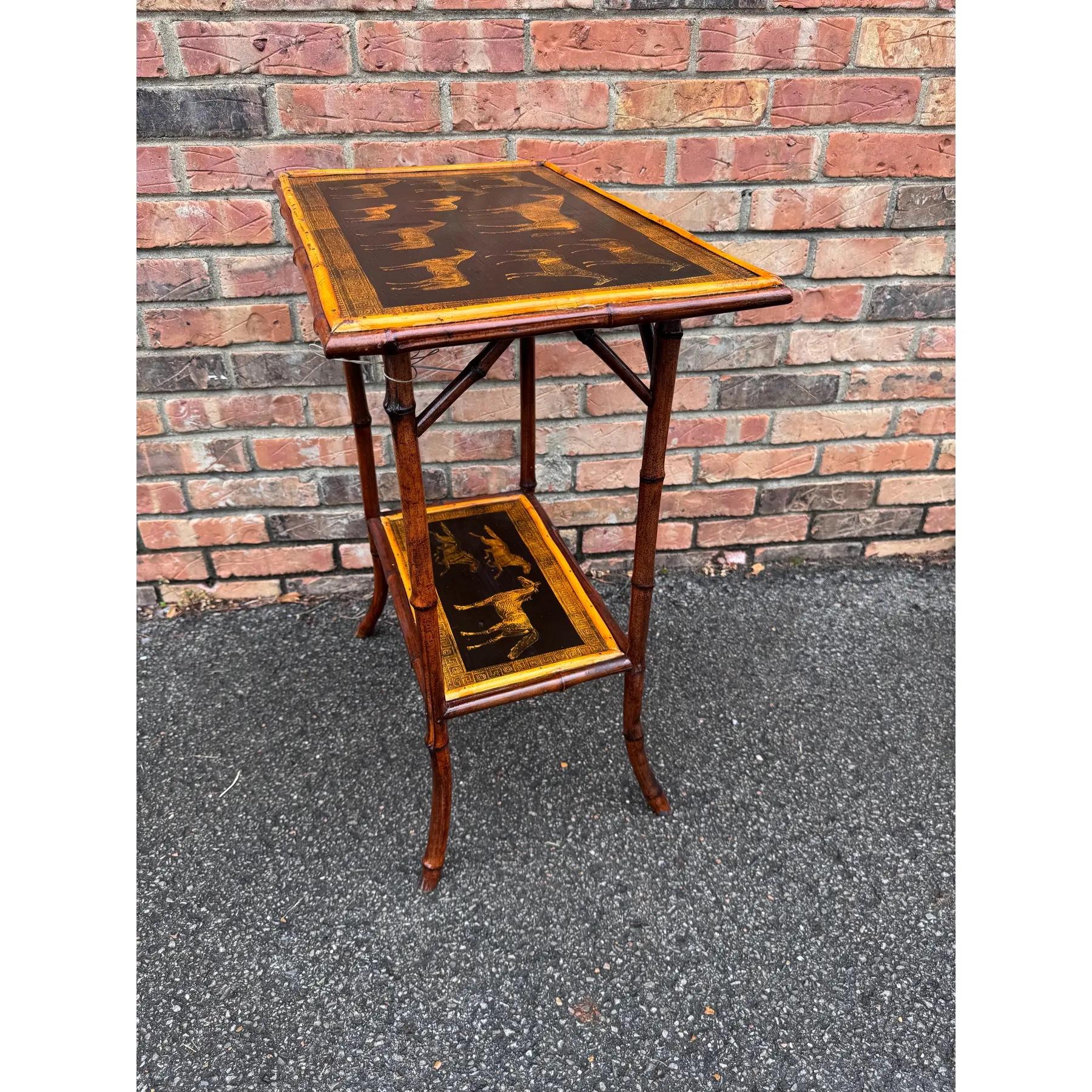 19th Century English Bamboo Side Table For Sale 1